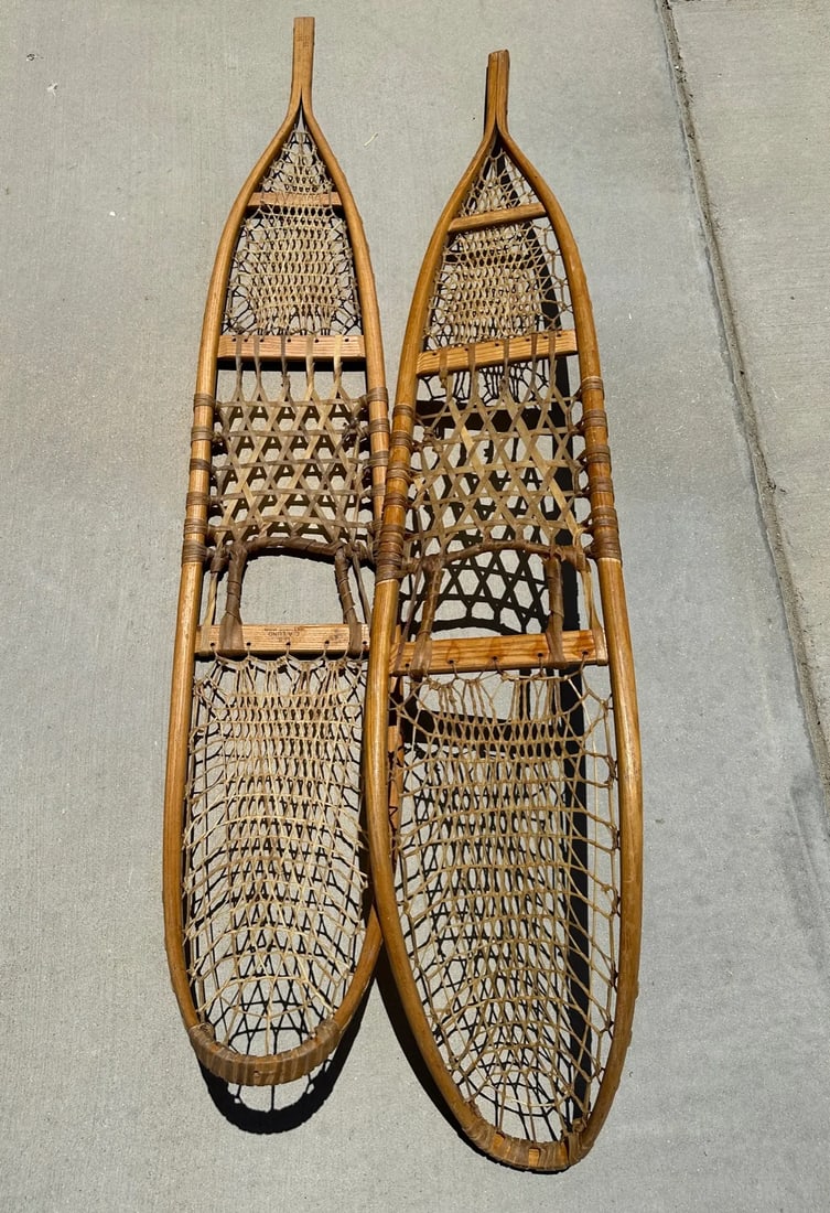 Vintage 1940's Wood Snow Shoes-A Pair - 2