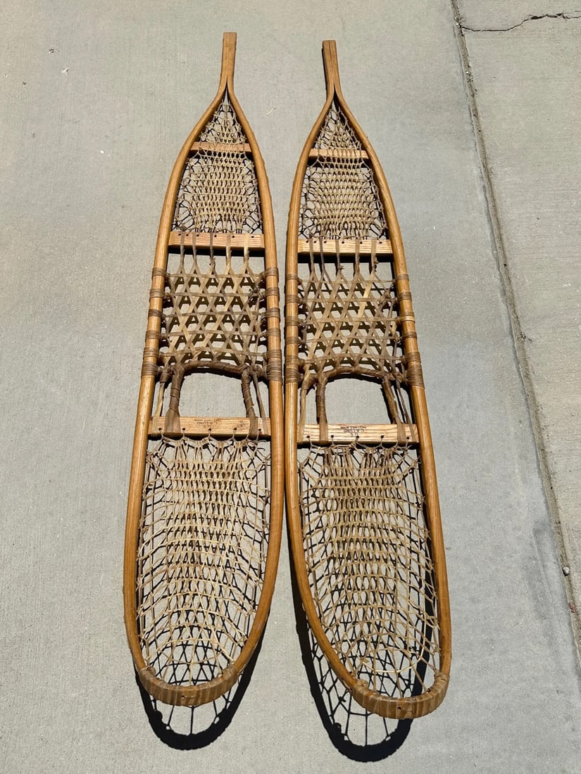 Vintage 1940's Wood Snow Shoes-A Pair - 7