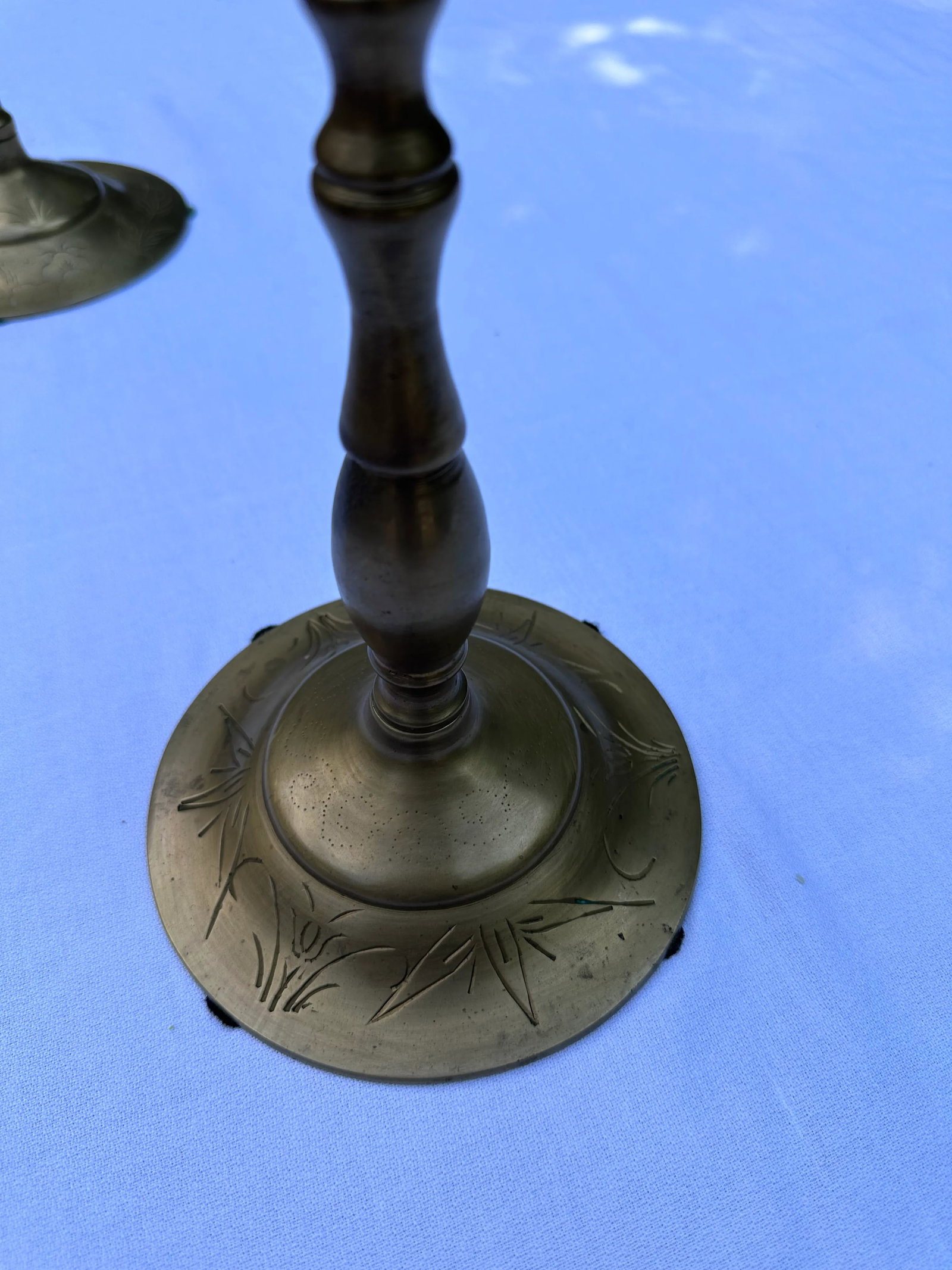 Vintage Chinoiserie Dragon Brass Candelabra Table Top 5 Cup Candlestick Holders - 8