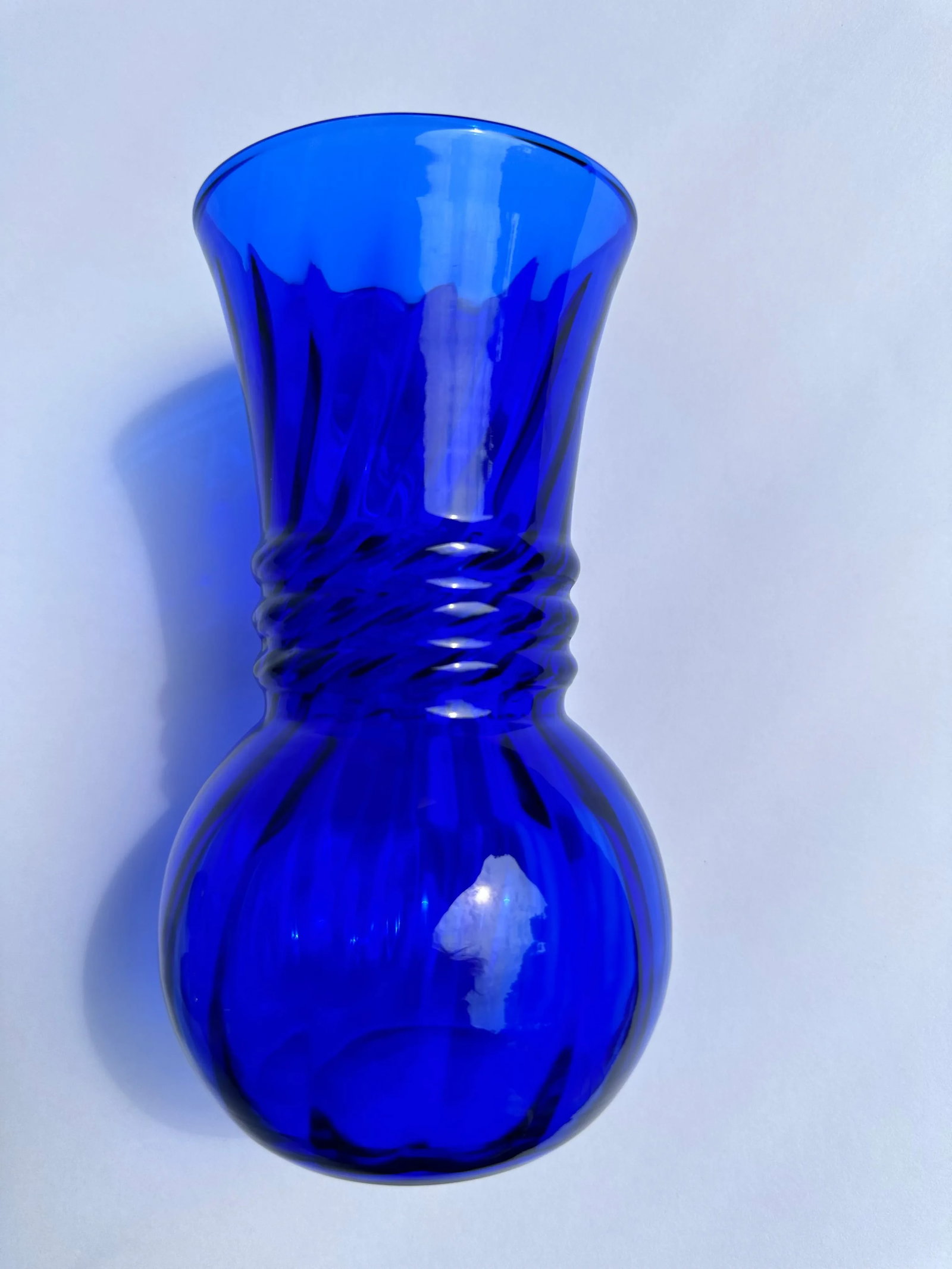 Mid 20th Century Cobalt Blue Glass Vase Mid-Century Modern - 2
