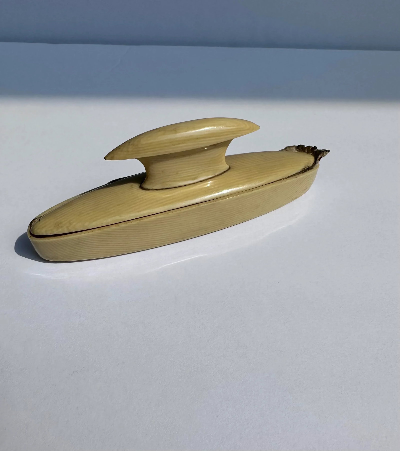 1920's Art Deco Ivory Py-Ra-Lin Nail Buffer Vanity Accessory - 6