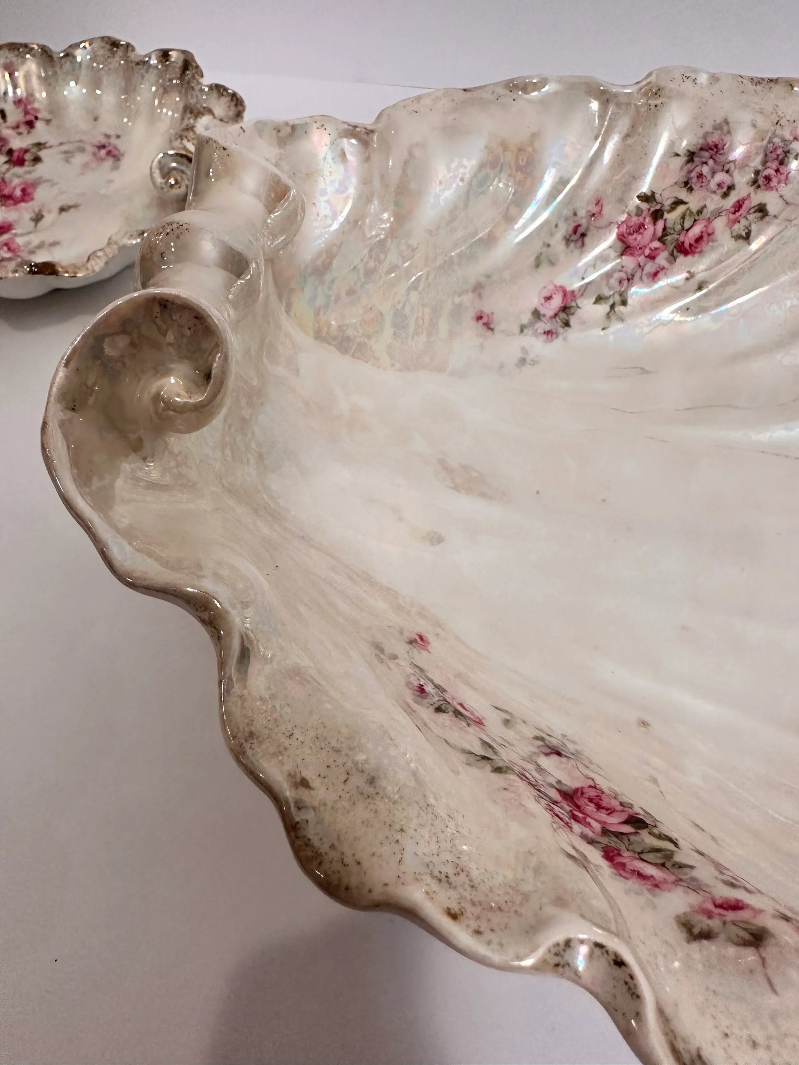 Antique Sea Shell Serving Bowl Set, Germany- 5 Pieces - 11