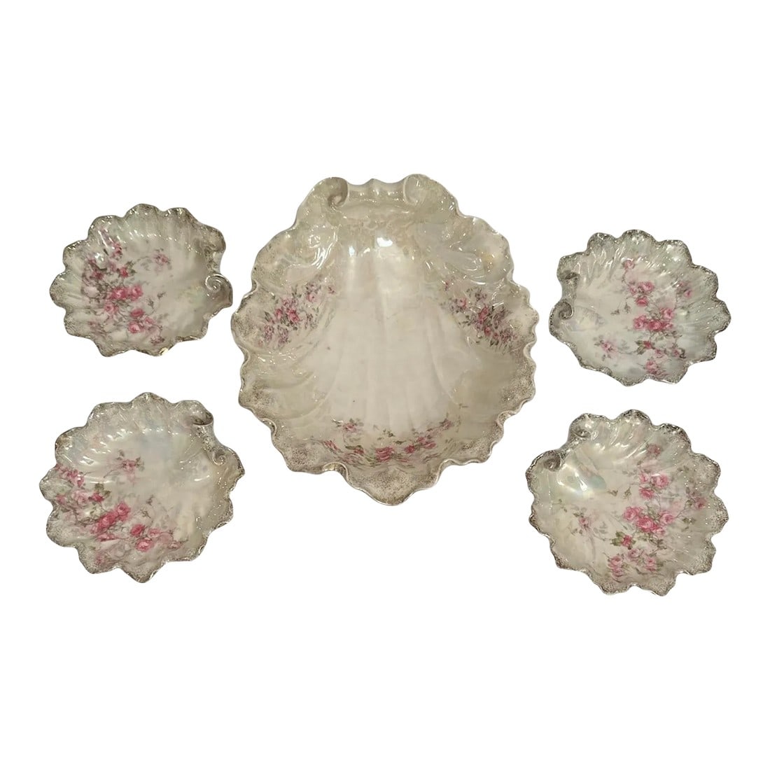 Antique Sea Shell Serving Bowl Set, Germany- 5 Pieces (1 of 13)
