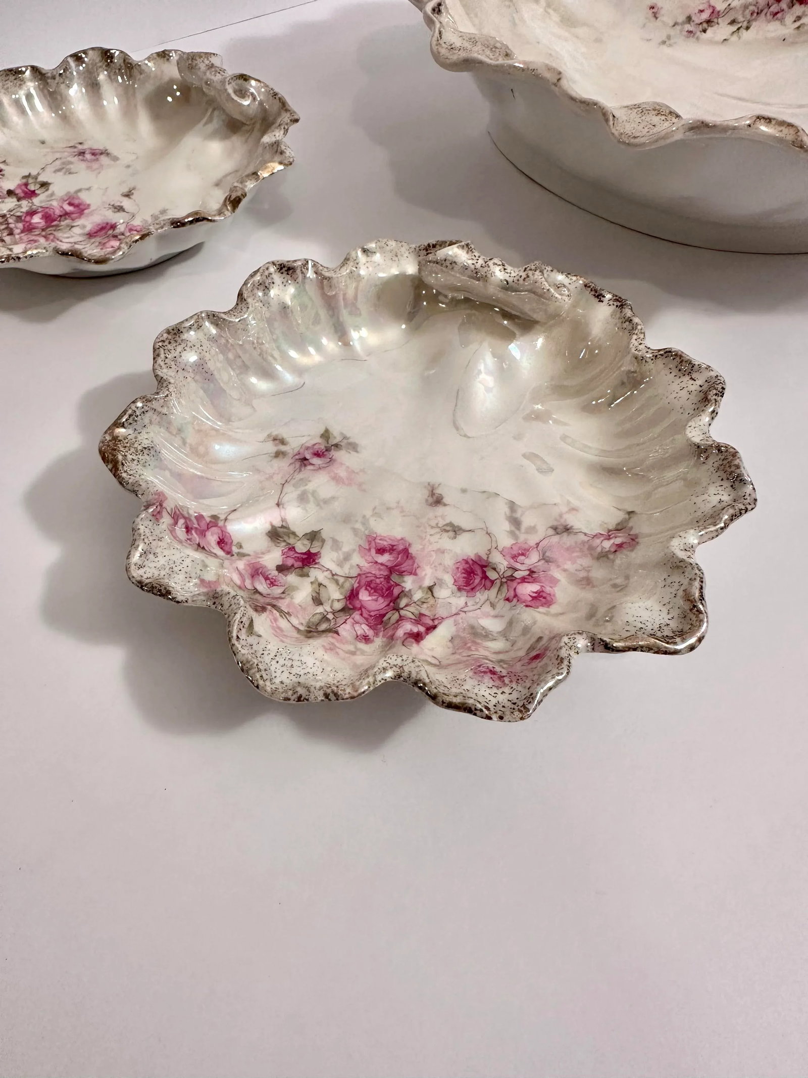 Antique Sea Shell Serving Bowl Set, Germany- 5 Pieces - 2