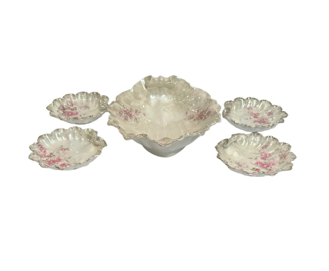 Antique Sea Shell Serving Bowl Set, Germany- 5 Pieces - 5