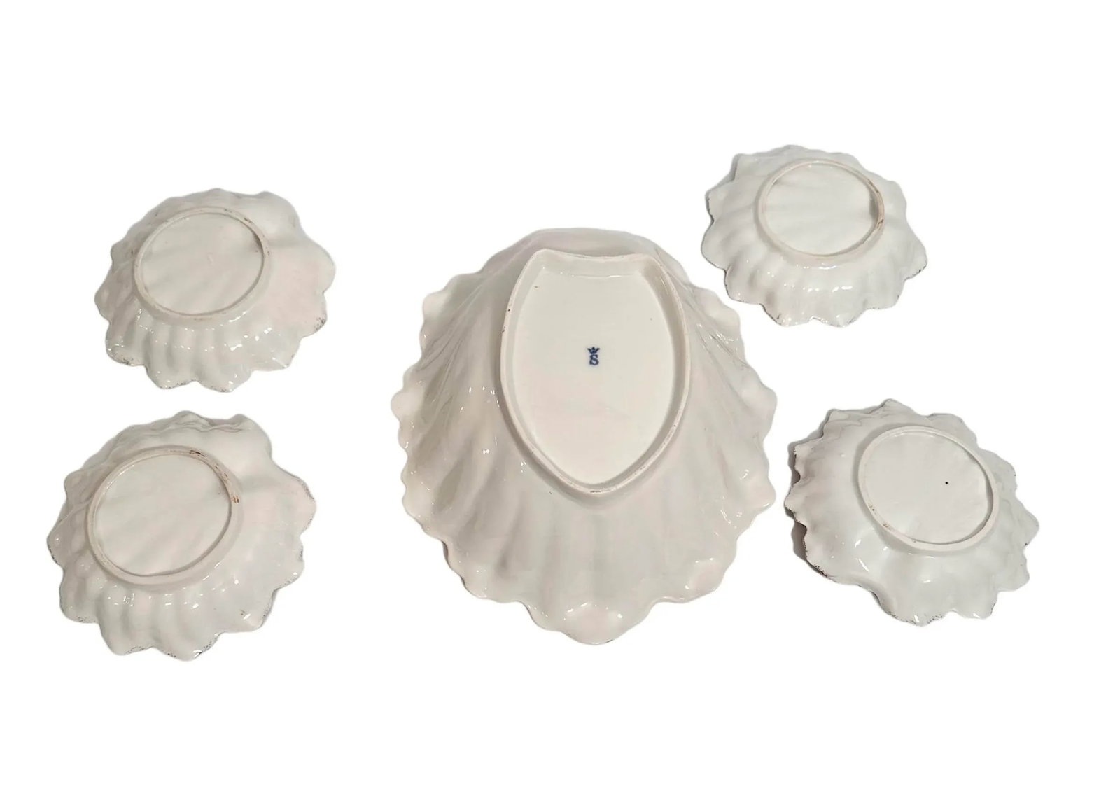Antique Sea Shell Serving Bowl Set, Germany- 5 Pieces - 8
