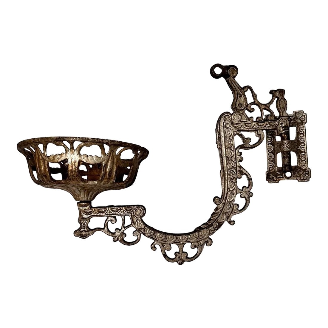 Antique Cast Iron Wall Candle Sconce With Bracket (1 of 6)