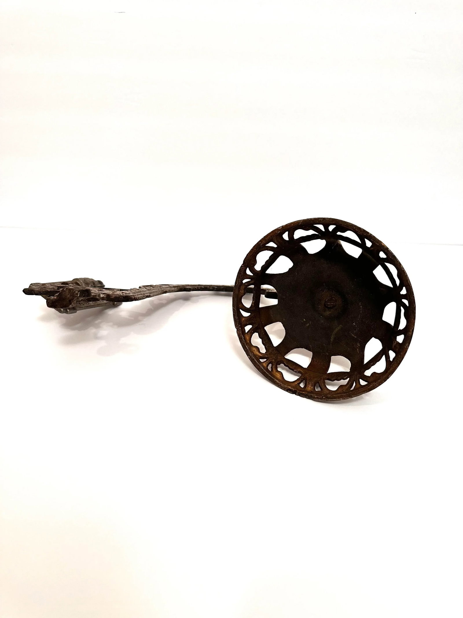 Antique Cast Iron Wall Candle Sconce With Bracket - 3