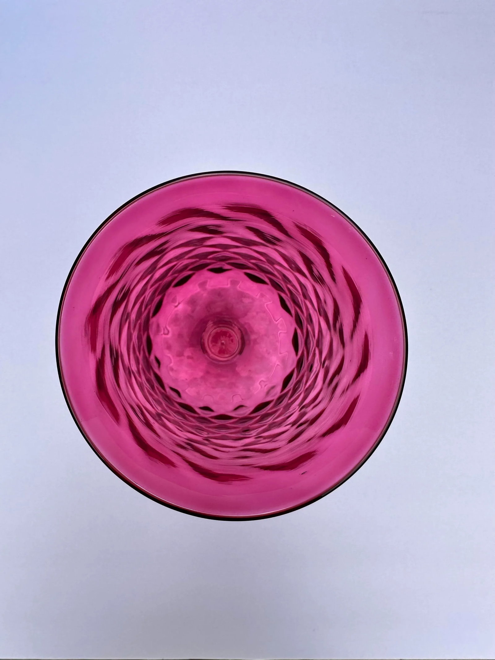 Mid 20th Century Spiral Optic Cranberry Twist Glass Vase - 6