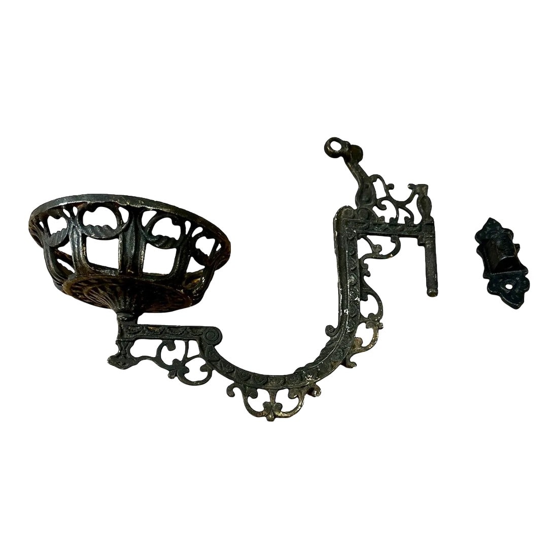 Antique Cast Iron Wall Sconce Candle Holder and Bracket (1 of 6)