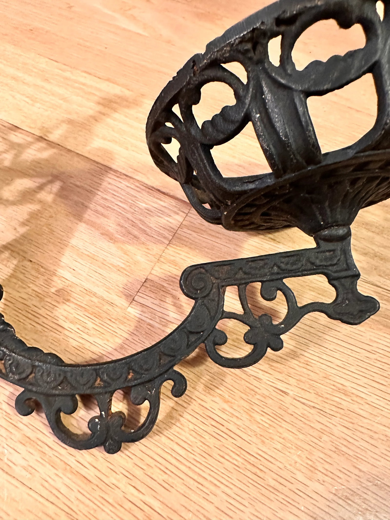 Antique Cast Iron Wall Sconce Candle Holder and Bracket - 4