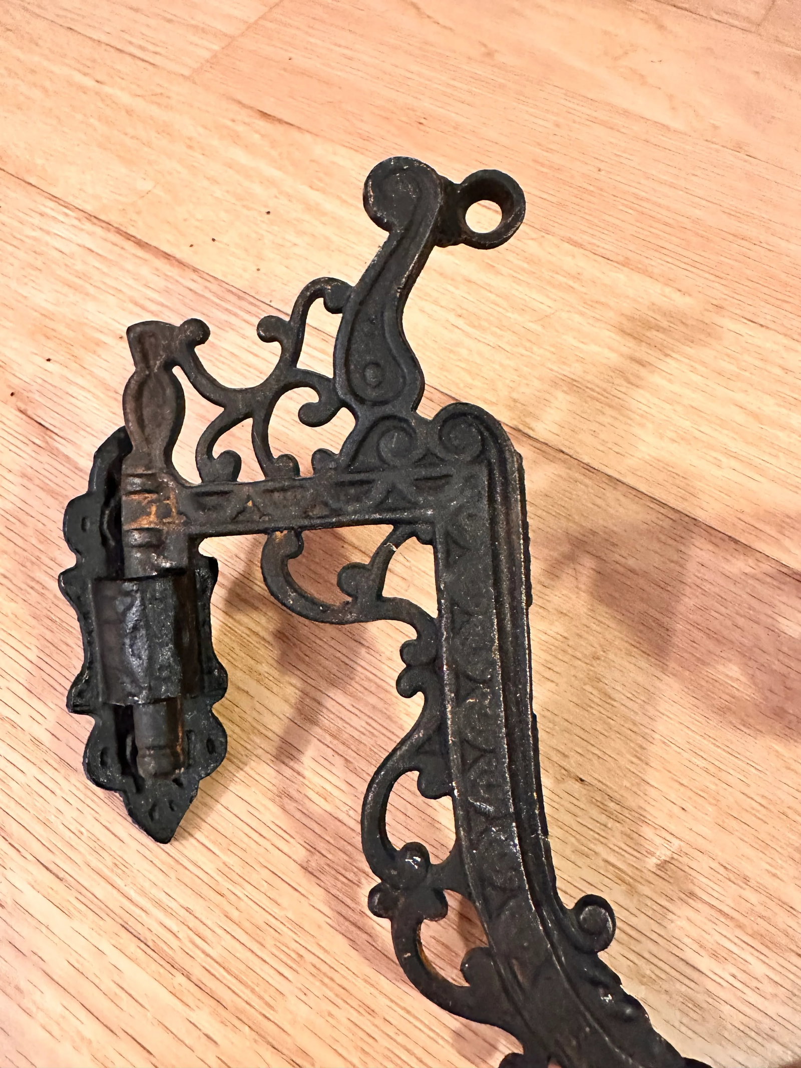 Antique Cast Iron Wall Sconce Candle Holder and Bracket - 5