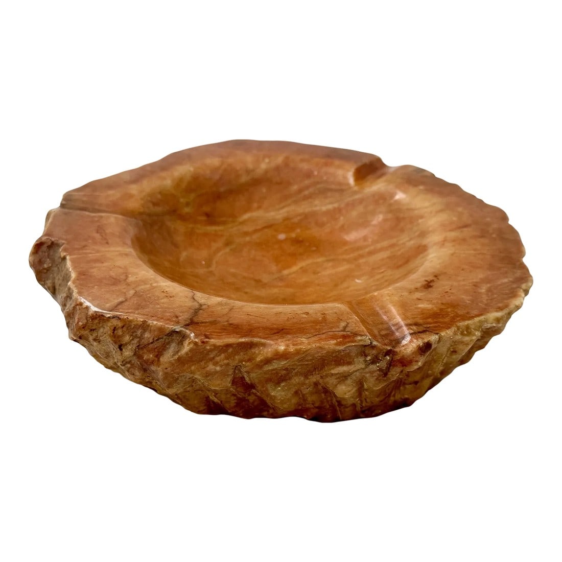 Vintage Alabaster Faux Petrified Wood Ashtray: Vintage 70's Alabaster Faux Petrified Wood Ashtray, use as a catchall or a unique conversation piece. Perfect on top of books displayed on a coffee table. 7.5in w x 7in d x 2in h Make sure to follow