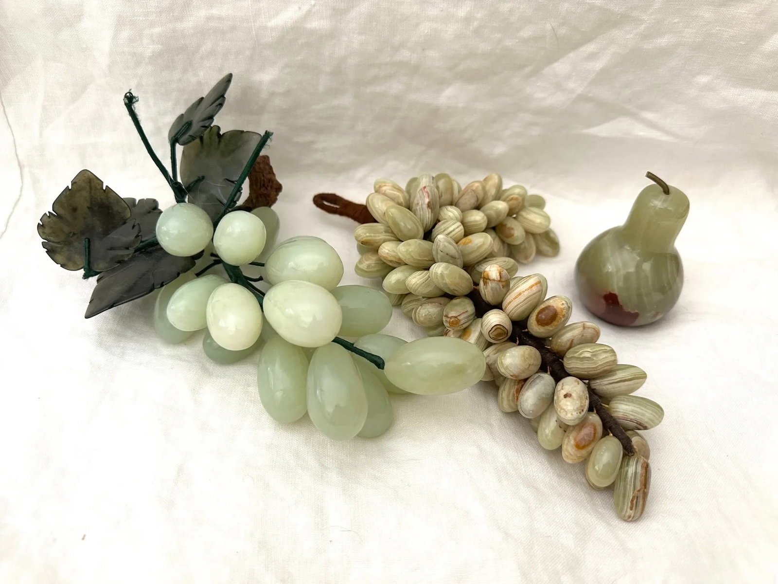 Vintage Jade/Onyx Grape Clusters-A Set - 2