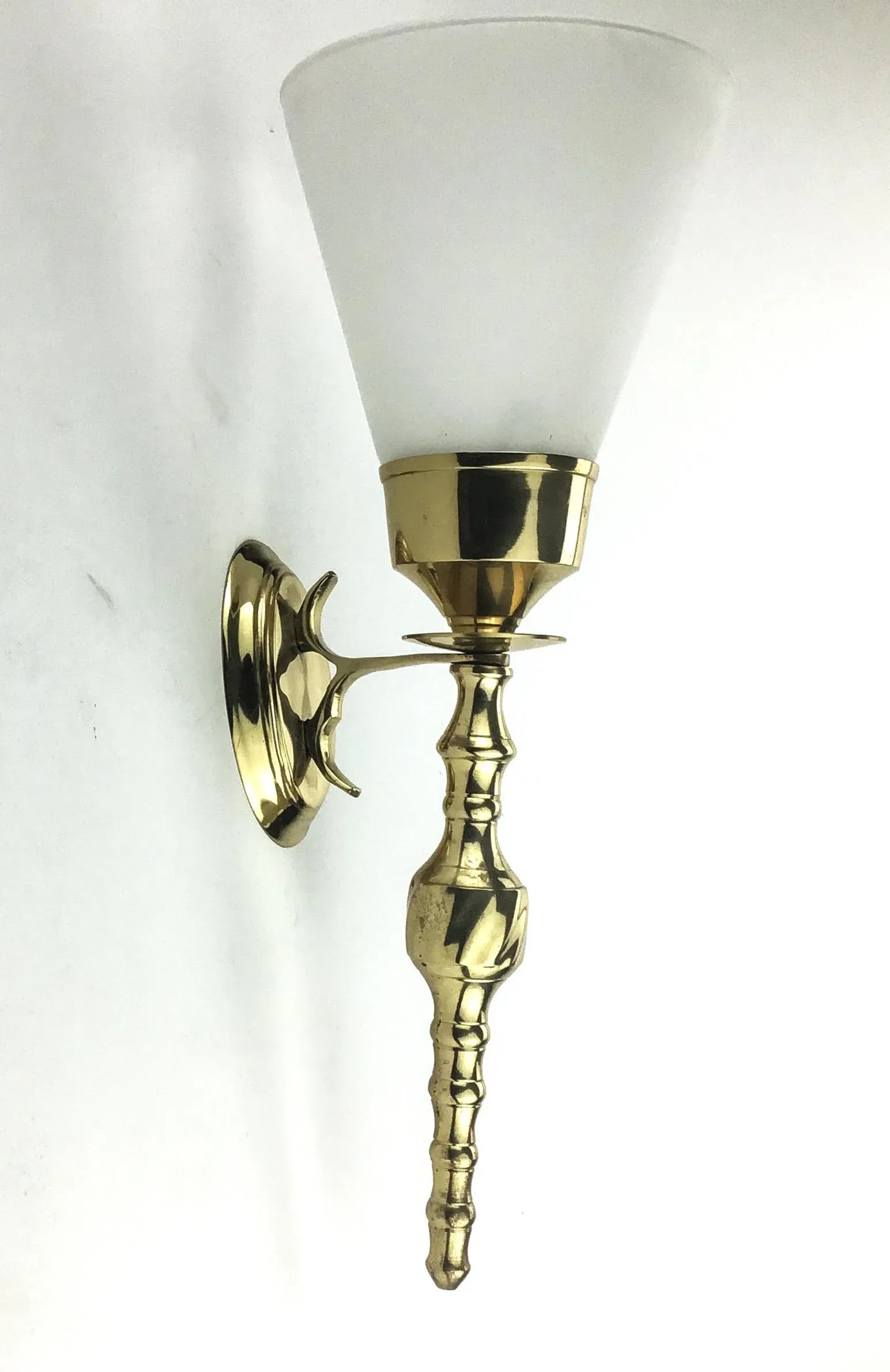 MCM Brass Wall Candle Sconce - 9