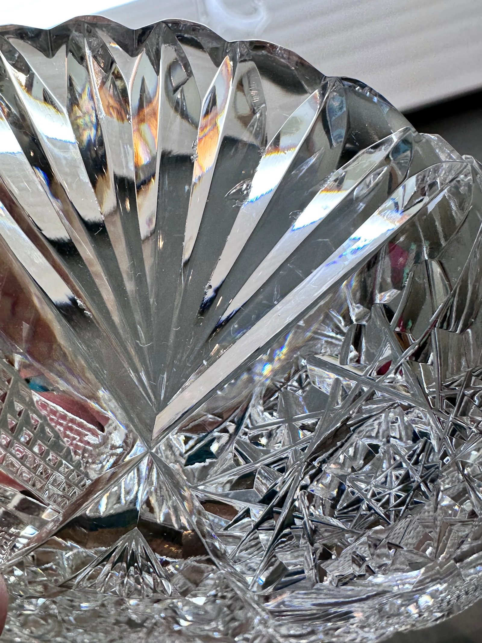 Antique American Brilliant Period Cut Crystal Bonbon Nappy Dish - 6