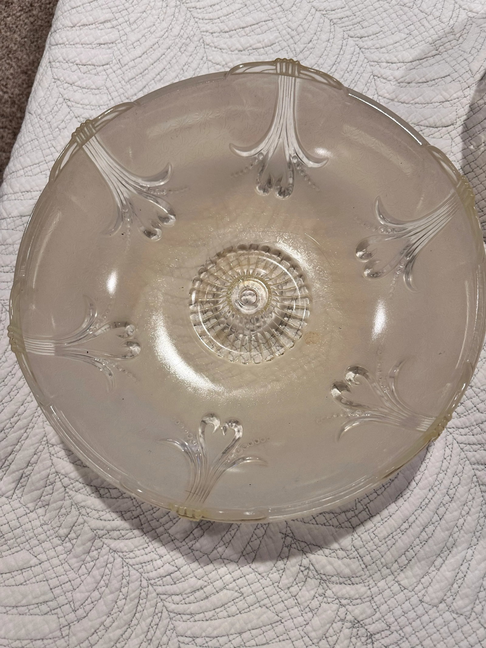 Early 20th Century Art Deco Frosted Glass Ceiling Light Shades - a Pair - 11