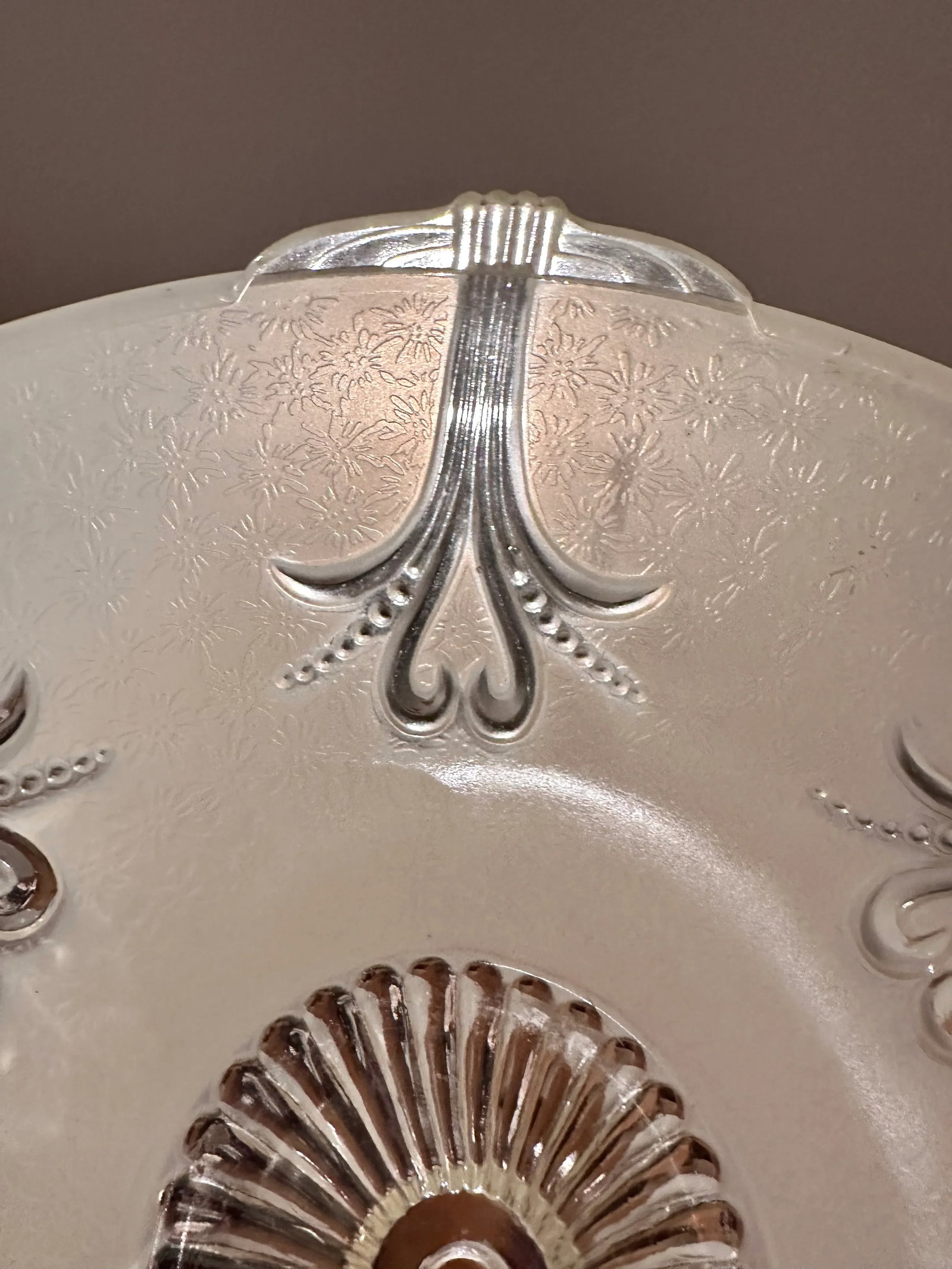 Early 20th Century Art Deco Frosted Glass Ceiling Light Shades - a Pair - 3