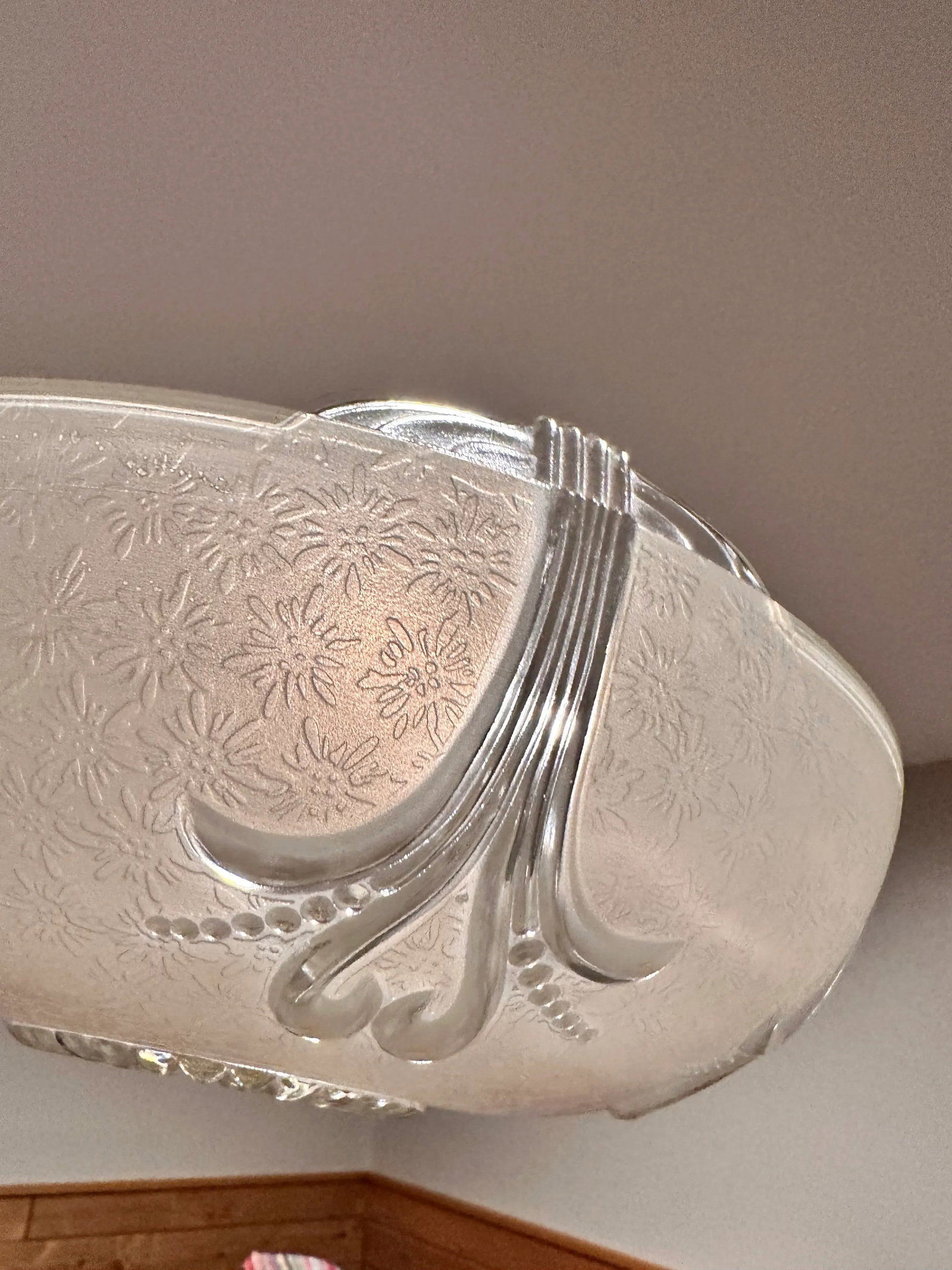 Early 20th Century Art Deco Frosted Glass Ceiling Light Shades - a Pair - 5