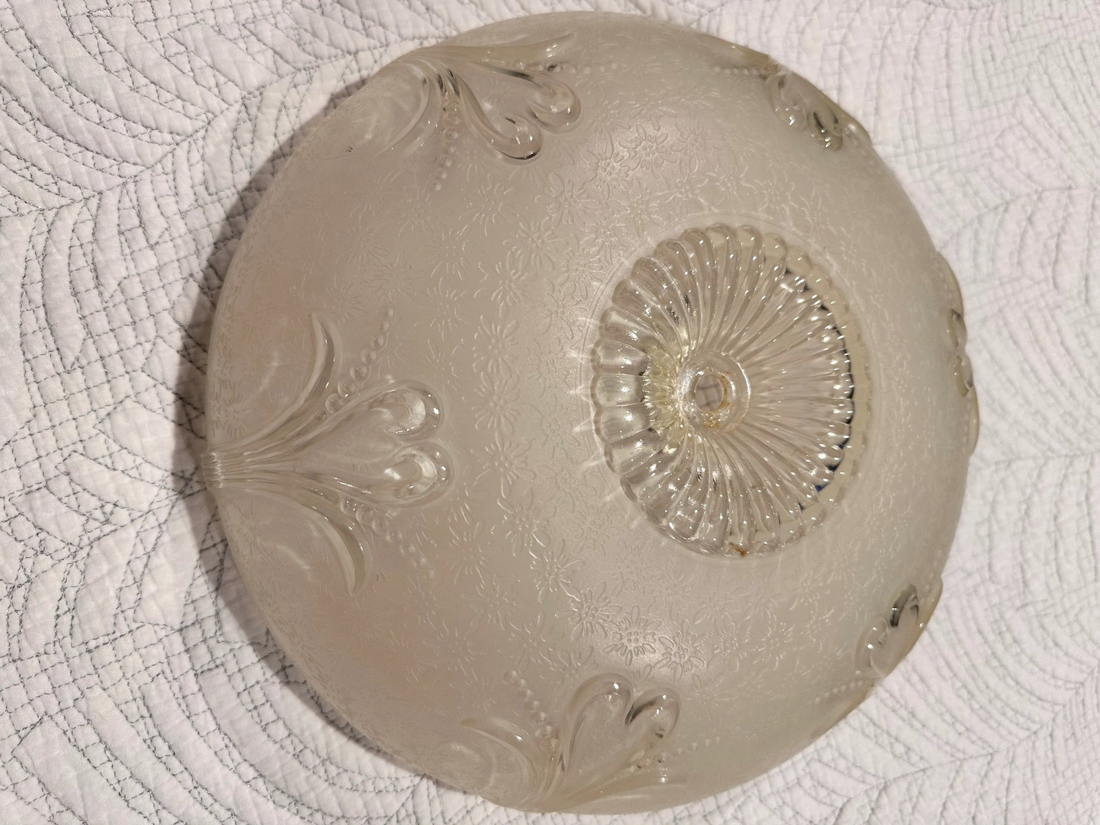 Early 20th Century Art Deco Frosted Glass Ceiling Light Shades - a Pair - 6