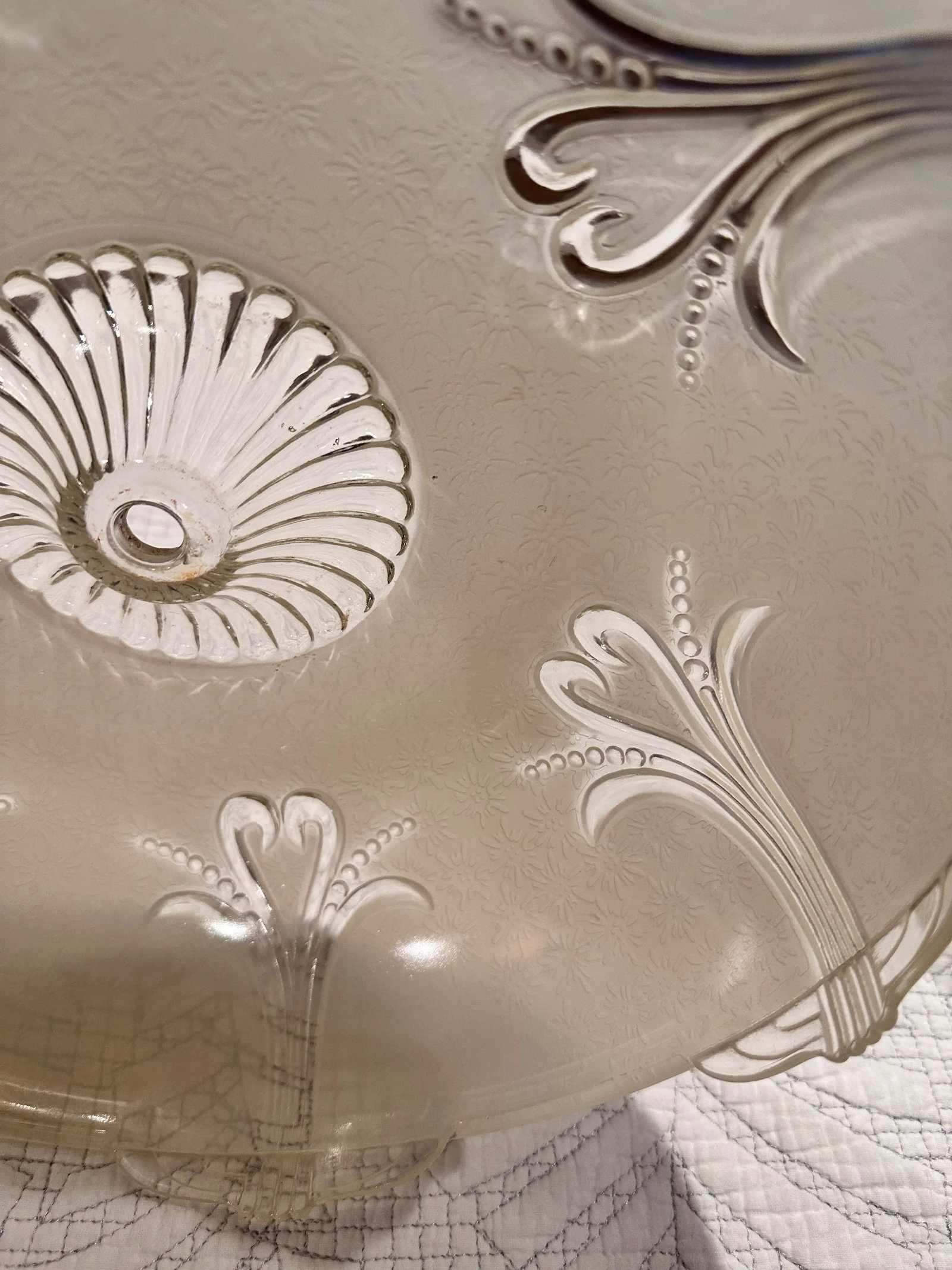 Early 20th Century Art Deco Frosted Glass Ceiling Light Shades - a Pair - 7