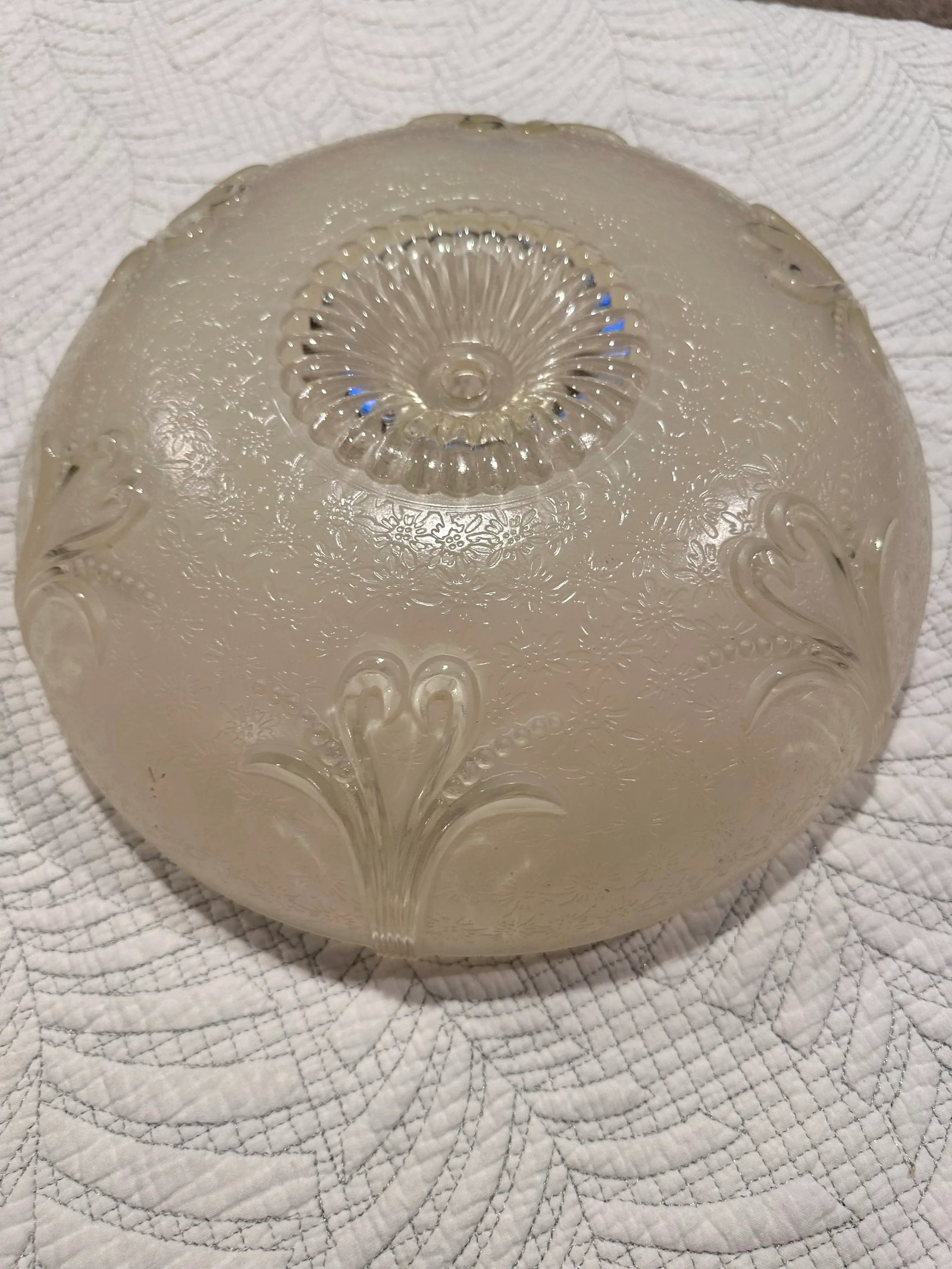 Early 20th Century Art Deco Frosted Glass Ceiling Light Shades - a Pair - 9