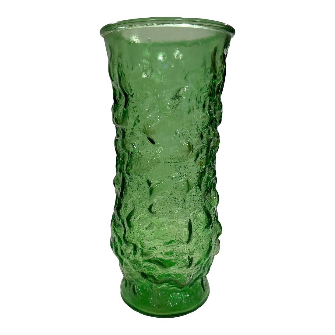 Vintage Green Textured Glass Vase (1 of 4)