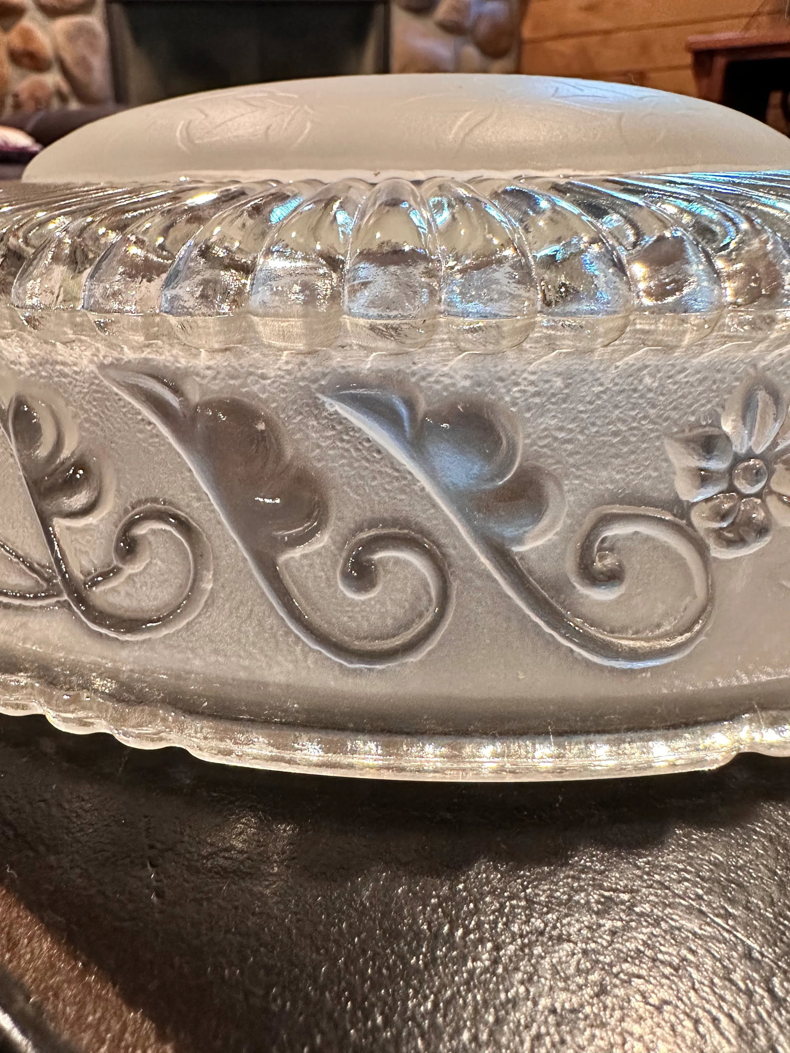 Mid 20th Century Vintage Art Deco Glass Ceiling Light Shade Globe - 10