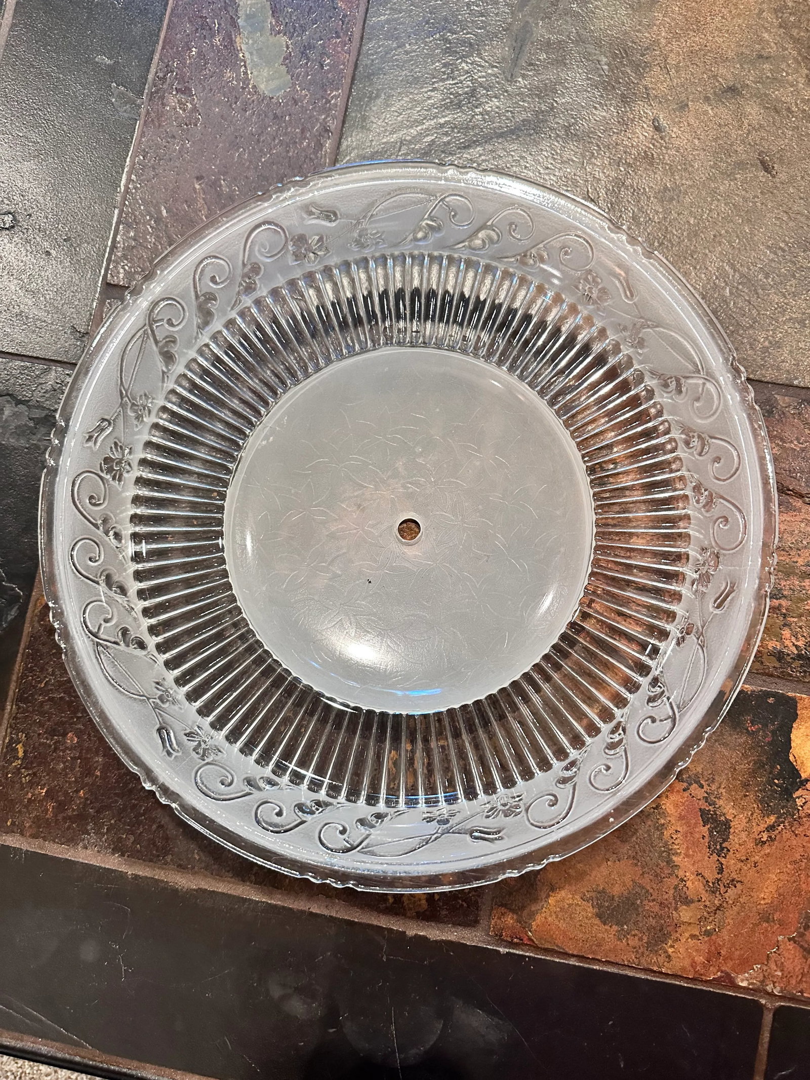 Mid 20th Century Vintage Art Deco Glass Ceiling Light Shade Globe - 2