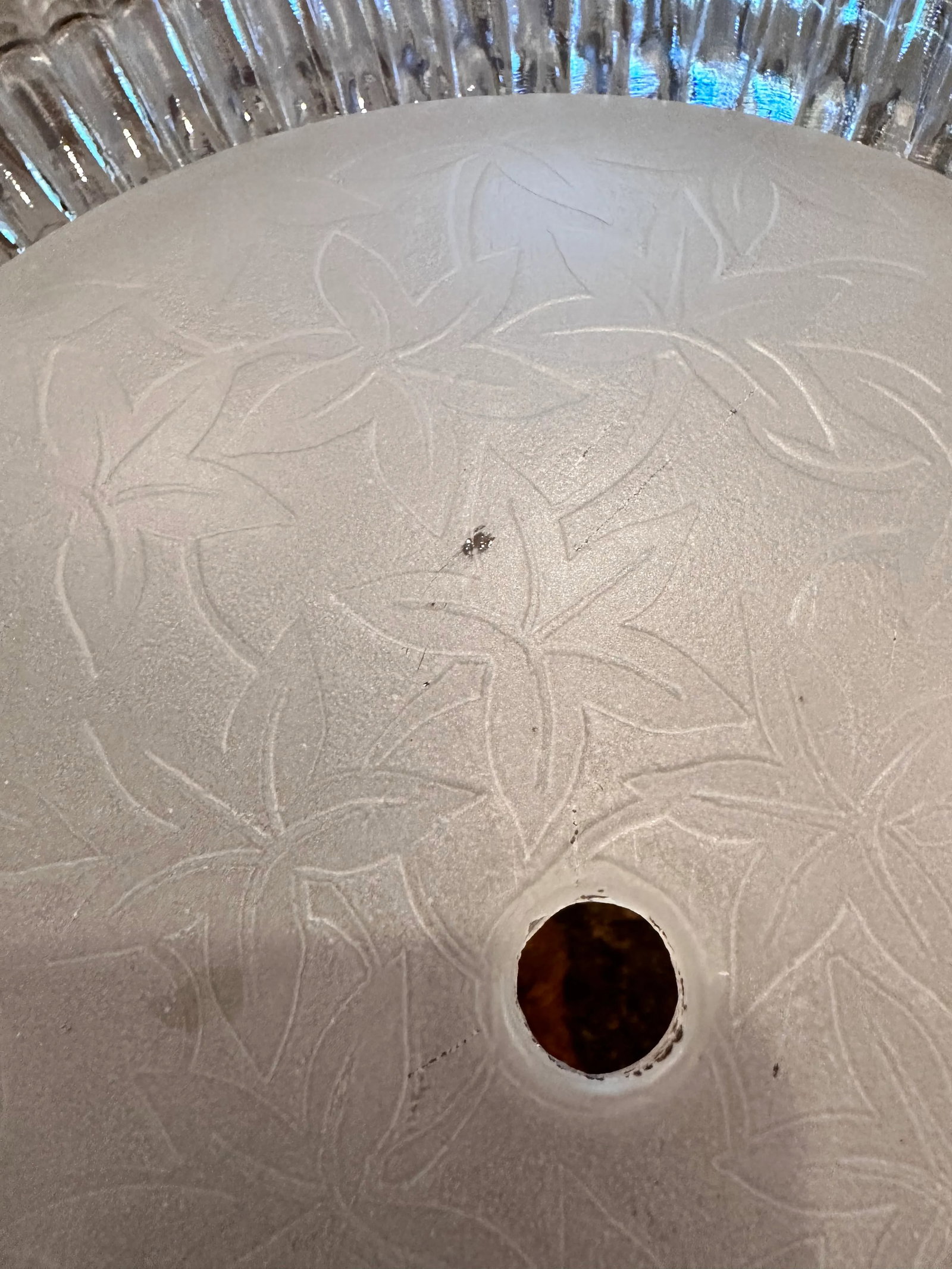 Mid 20th Century Vintage Art Deco Glass Ceiling Light Shade Globe - 4