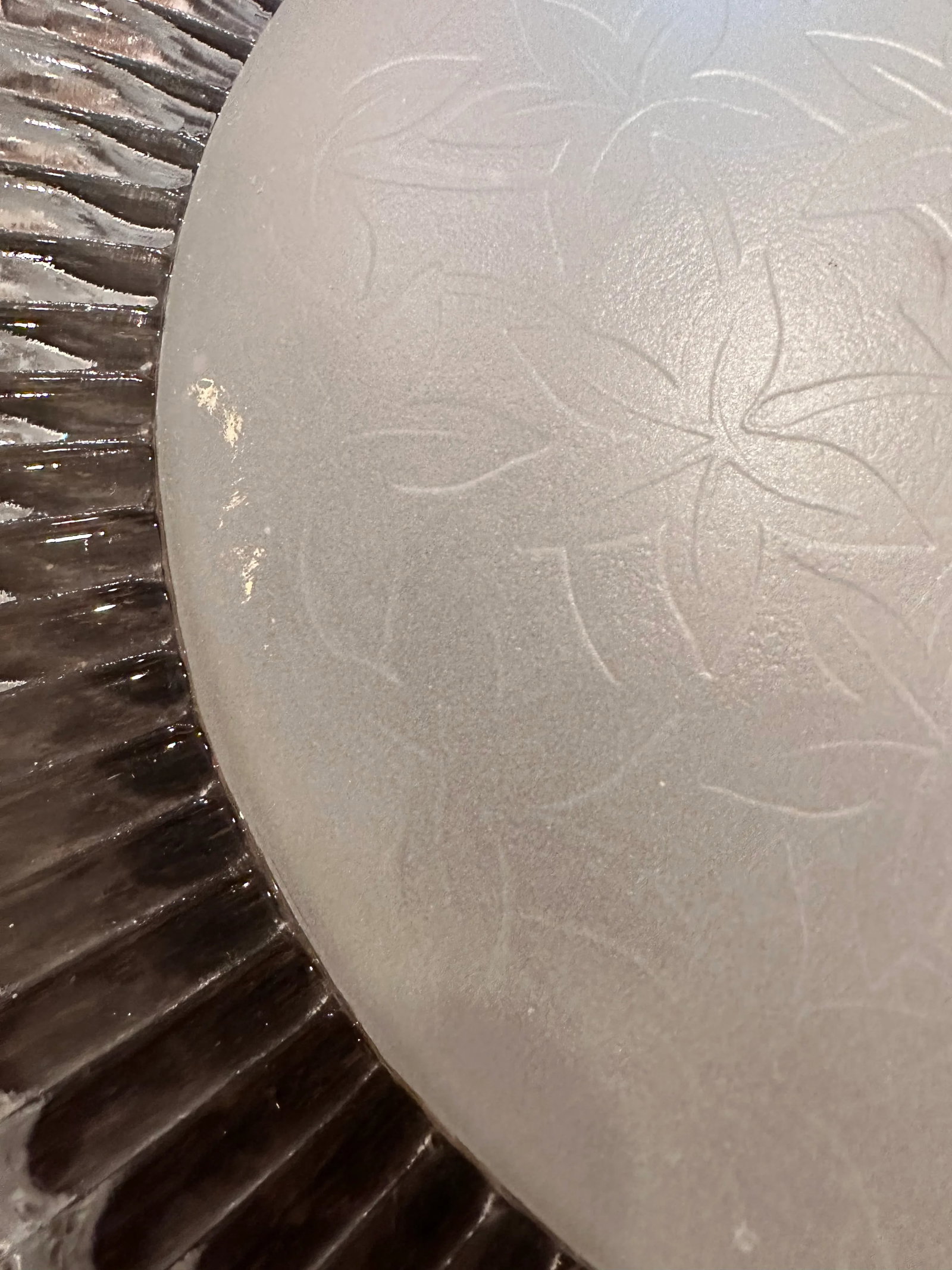 Mid 20th Century Vintage Art Deco Glass Ceiling Light Shade Globe - 5