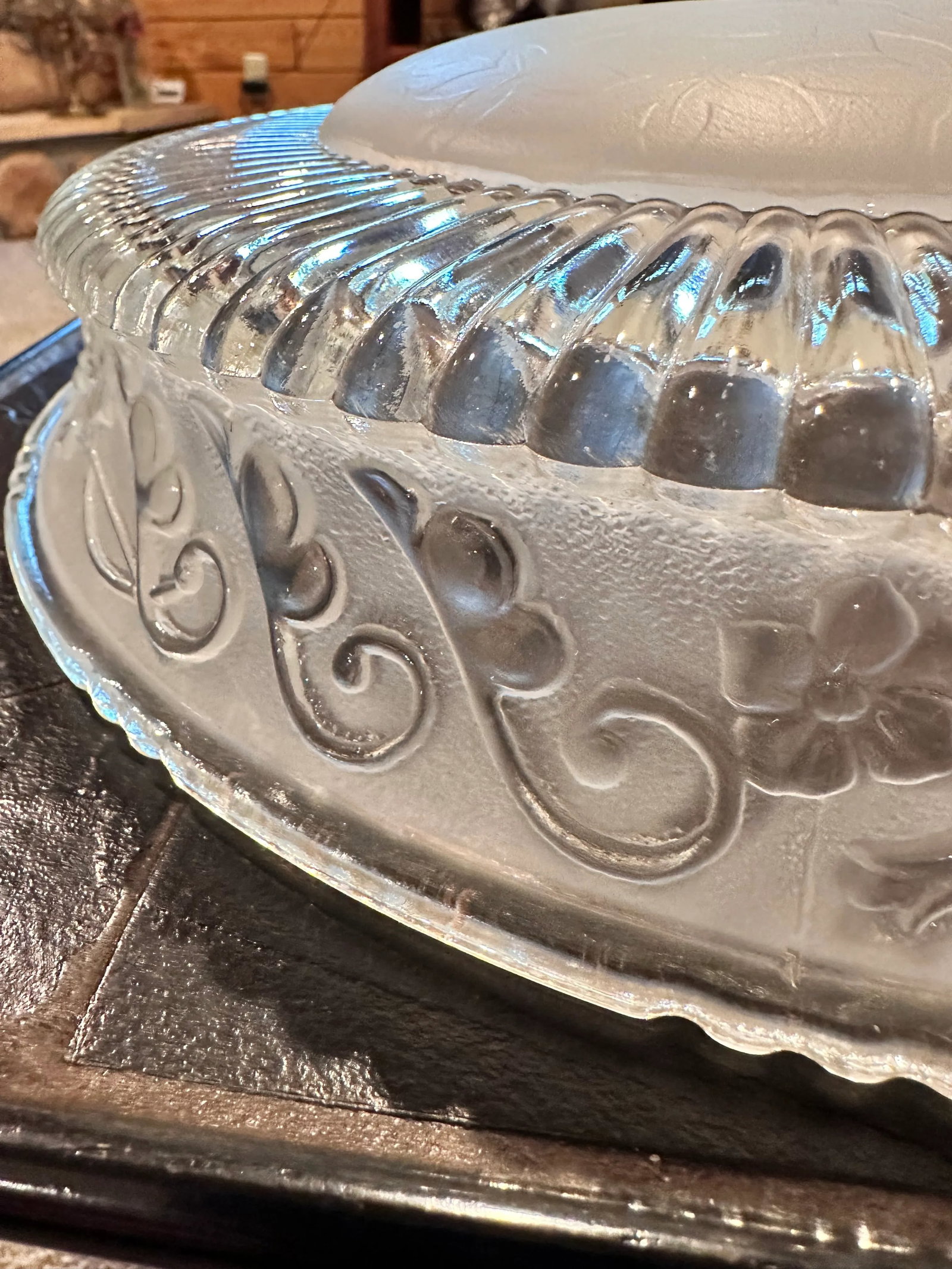 Mid 20th Century Vintage Art Deco Glass Ceiling Light Shade Globe - 8