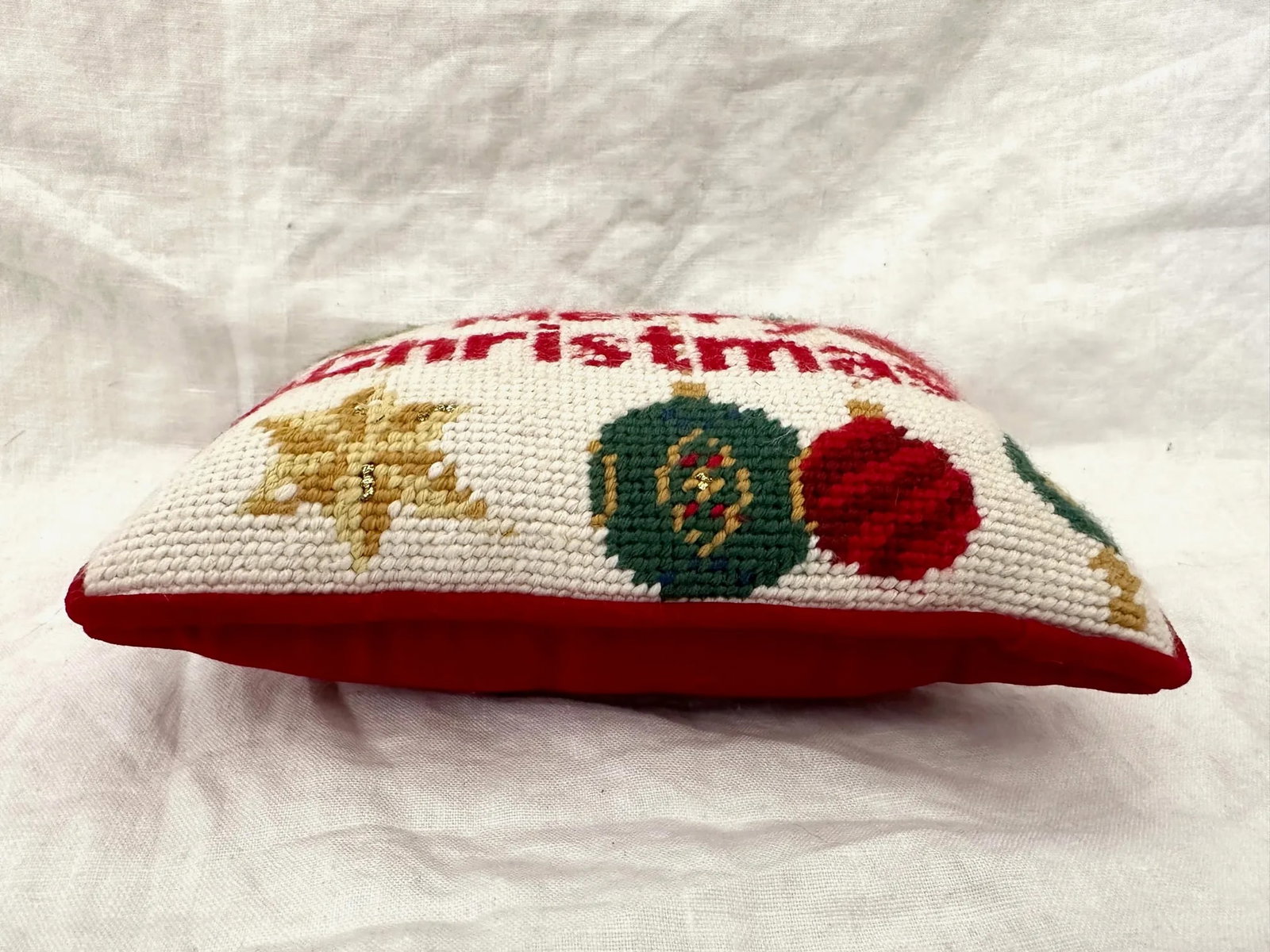 Needlepoint Holiday Deco Pillow - 2