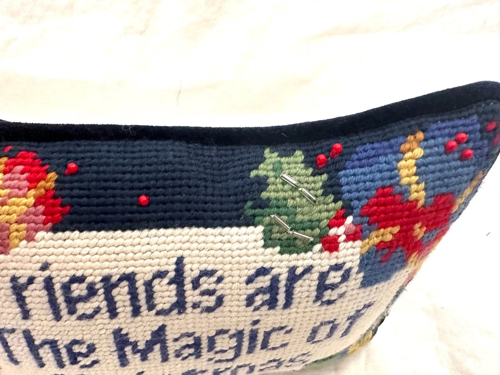 Needlepoint Holiday Decorative Pillow - 3