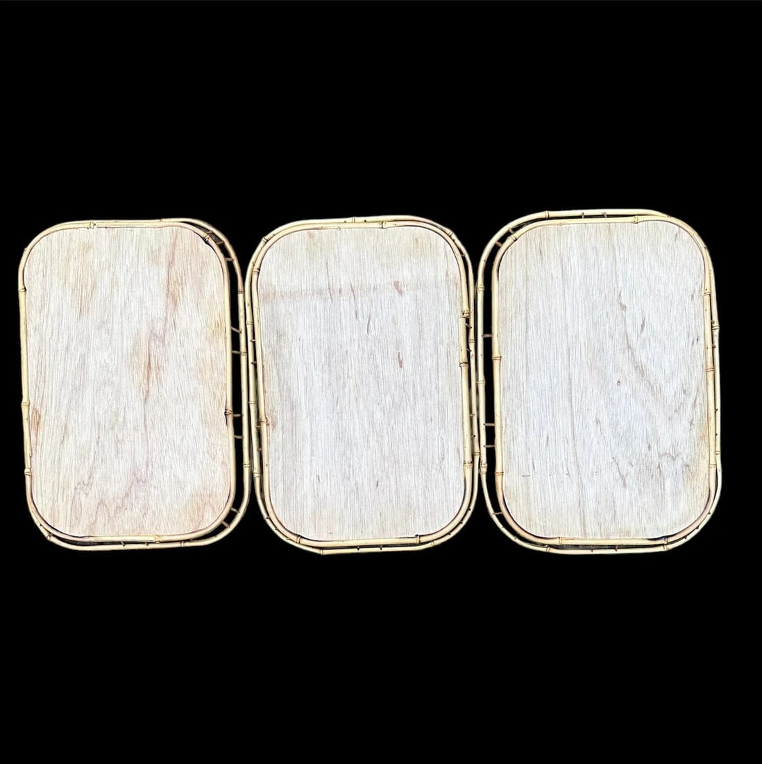 Vintage Boho Woven Rattan and Bamboo Stackable Trays - Set of 3 - 9