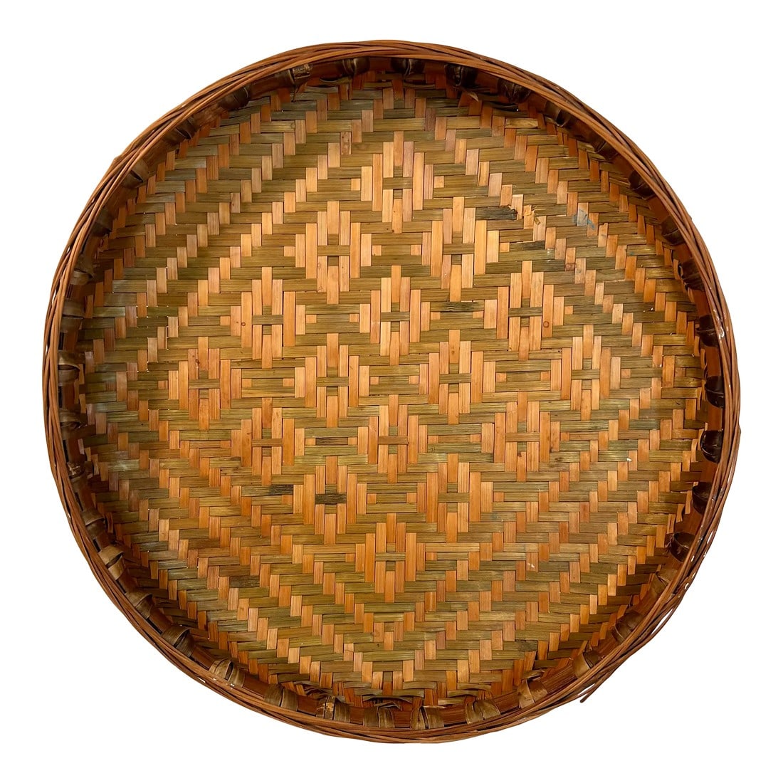 Vintage BoHo Chic Round Bamboo and Split Reed Winnowing Basket: Welcome to Turtle and Crane! Introducing the Vintage BoHo Chic Round Bamboo and Reed Woven Winnowing Basket , a unique and versatile piece that seamlessly blends traditional aesthetics with contempora