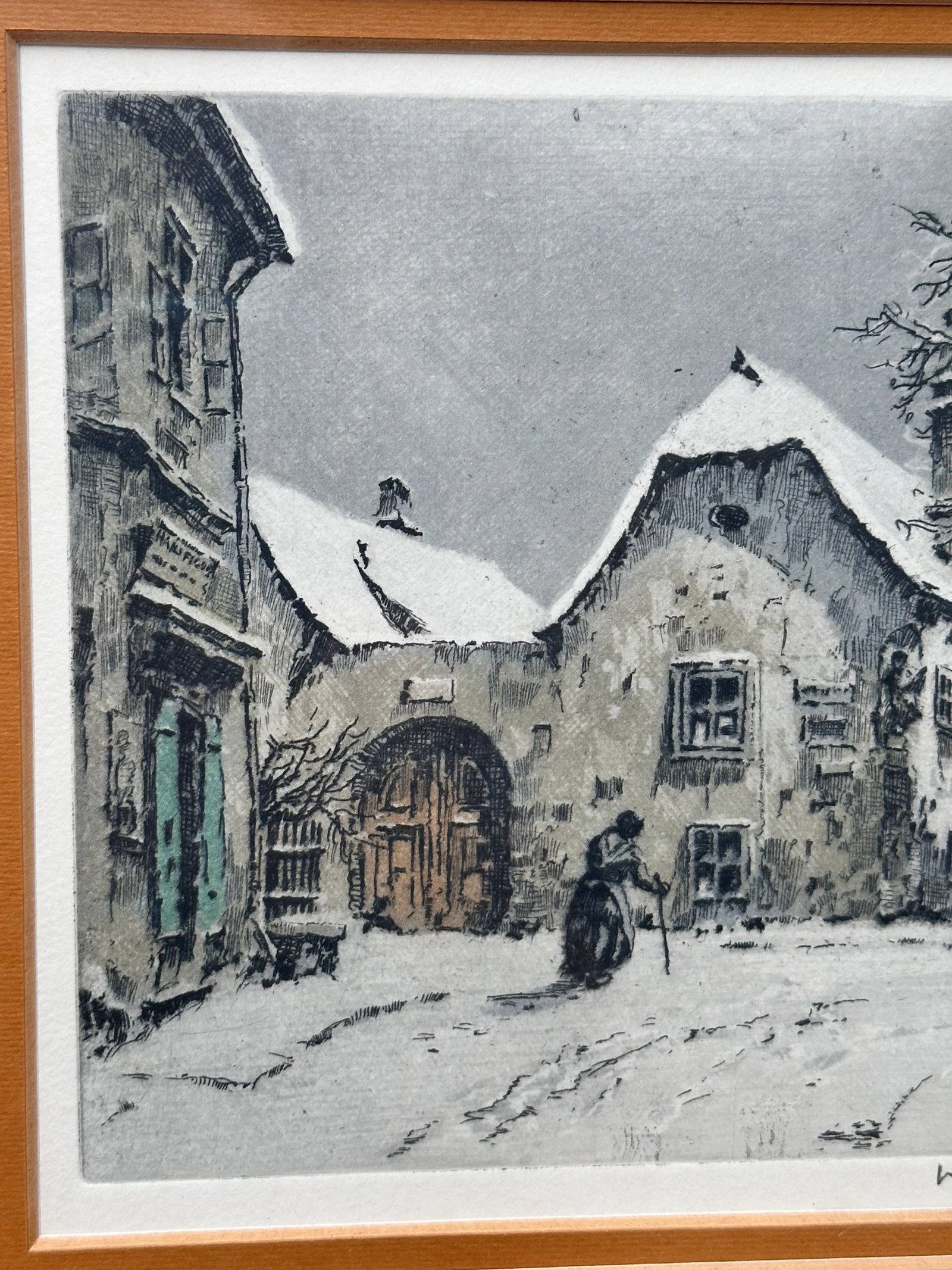 Mid 20th Century Hans Figura Signed Color Etching Beethoven's House Austria - 3