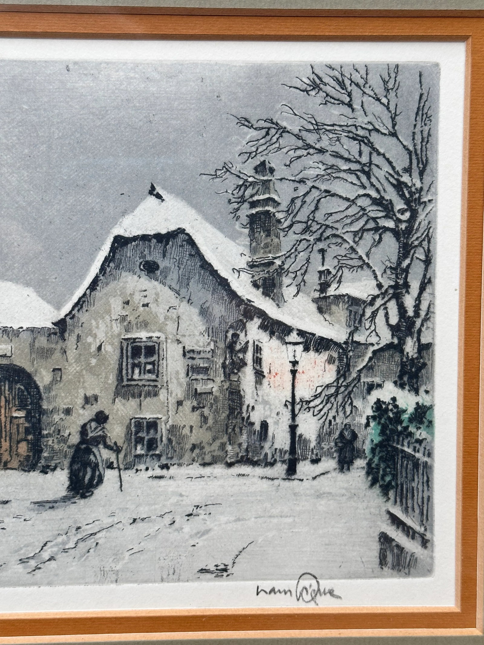 Mid 20th Century Hans Figura Signed Color Etching Beethoven's House Austria - 4