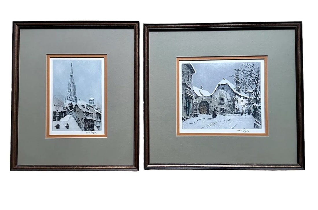 Mid 20th Century Hans Figura Signed Color Etching Beethoven's House Austria - 8