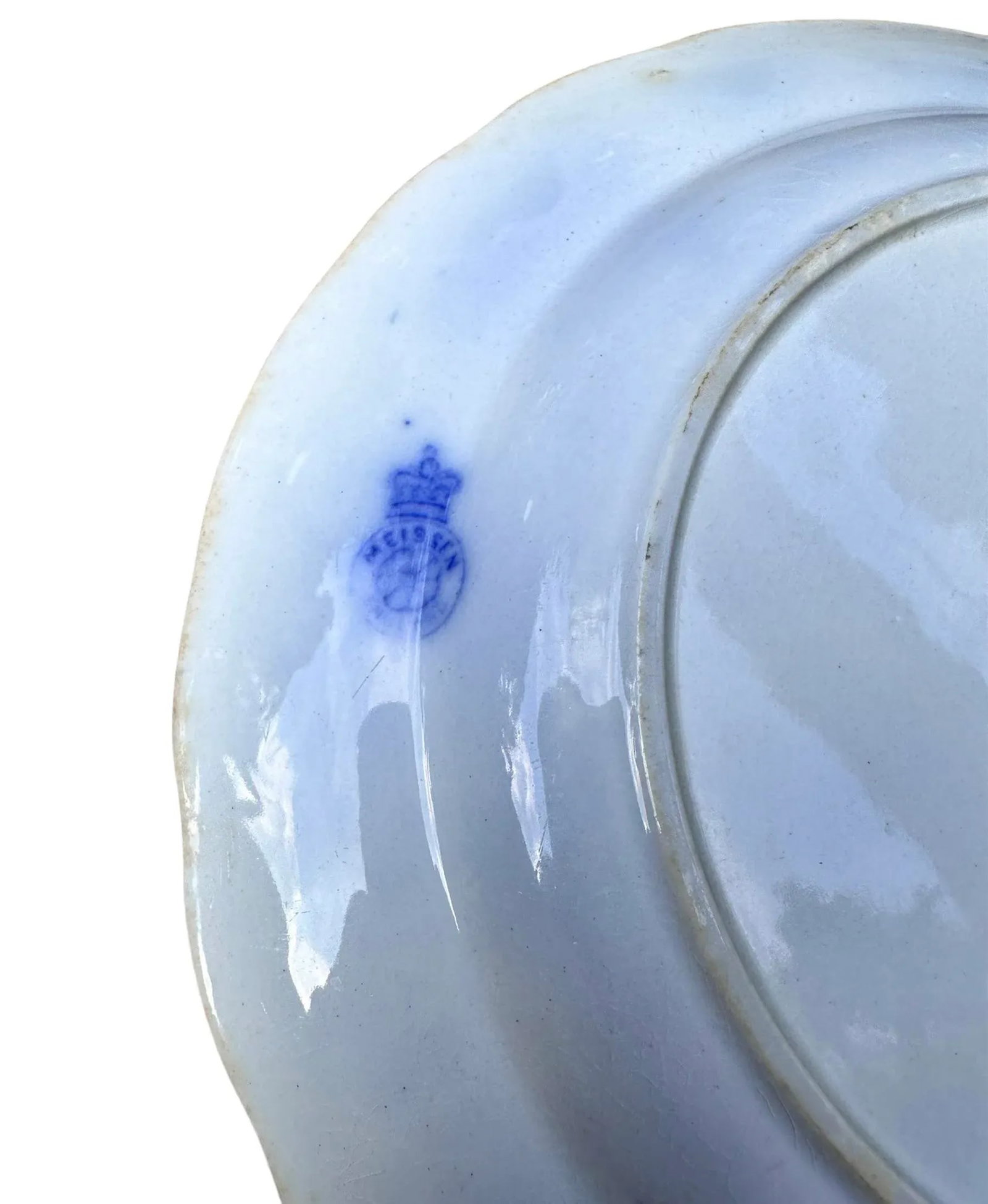 Early 20th Century English Blue Onion Flow Blue Plate - 7