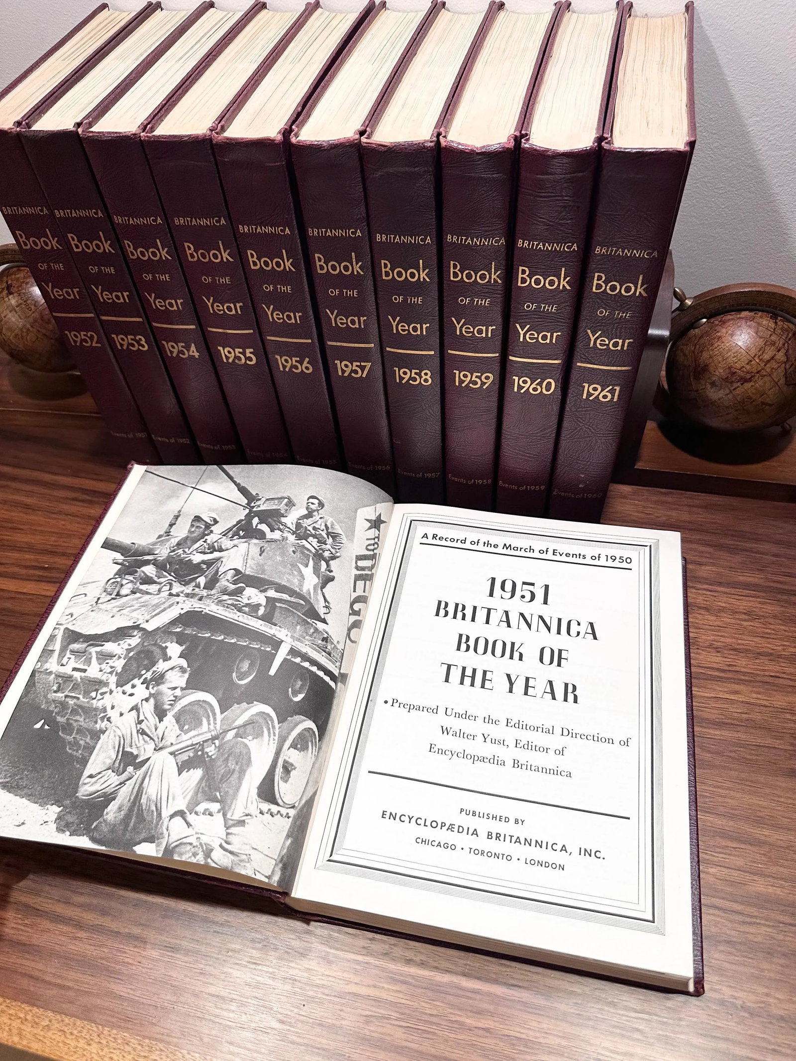 Vintage Britannica Book of the Year Events of 1950 Thru 1960 Set of 11 - 2