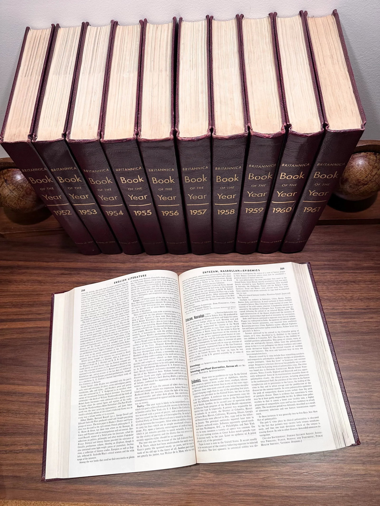 Vintage Britannica Book of the Year Events of 1950 Thru 1960 Set of 11 - 4