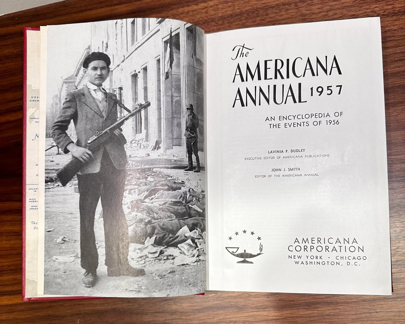 1957 the Americana Annual Hardcover Book Encyclopedia Events of 1956 - 3