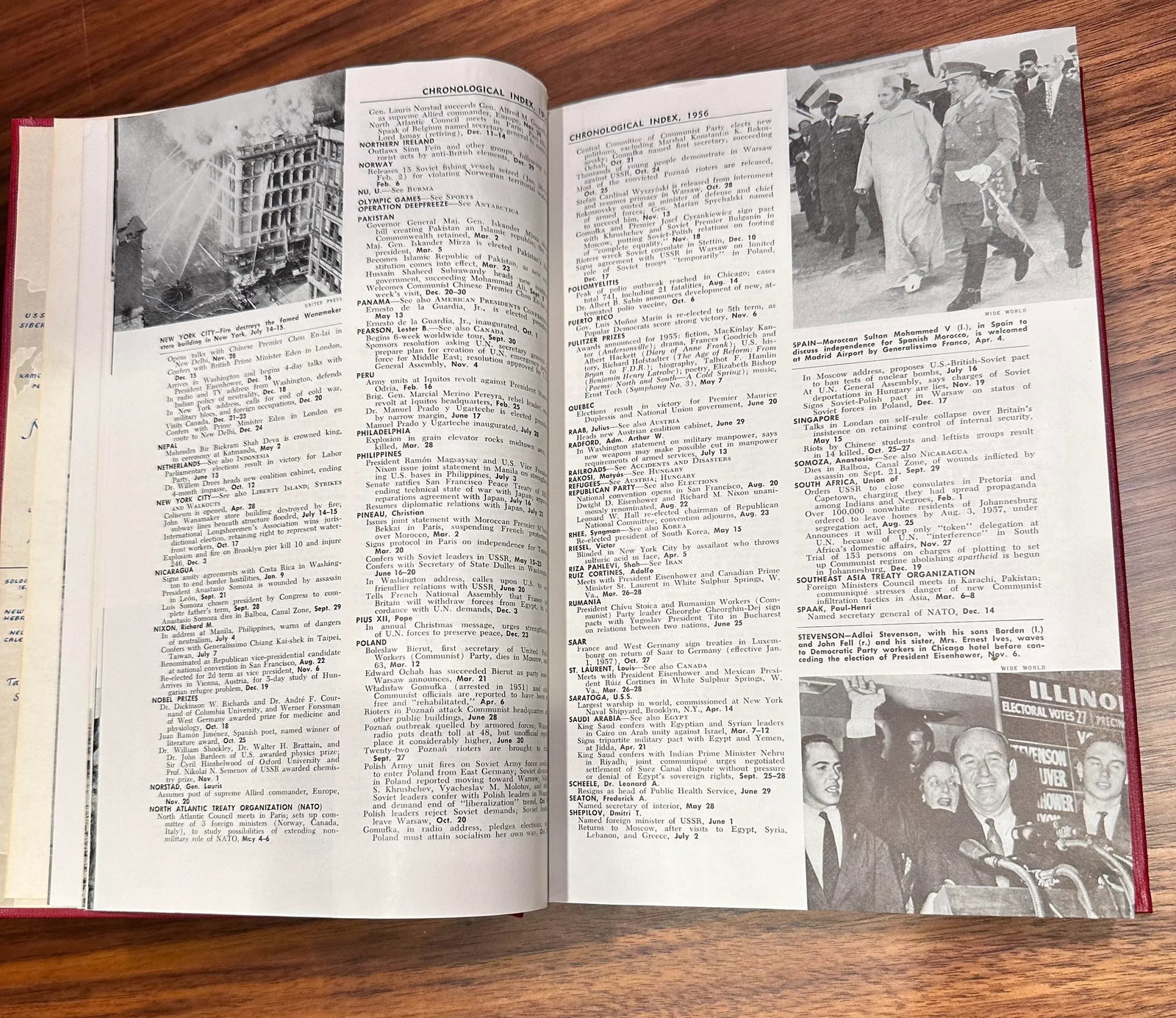 1957 the Americana Annual Hardcover Book Encyclopedia Events of 1956 - 7