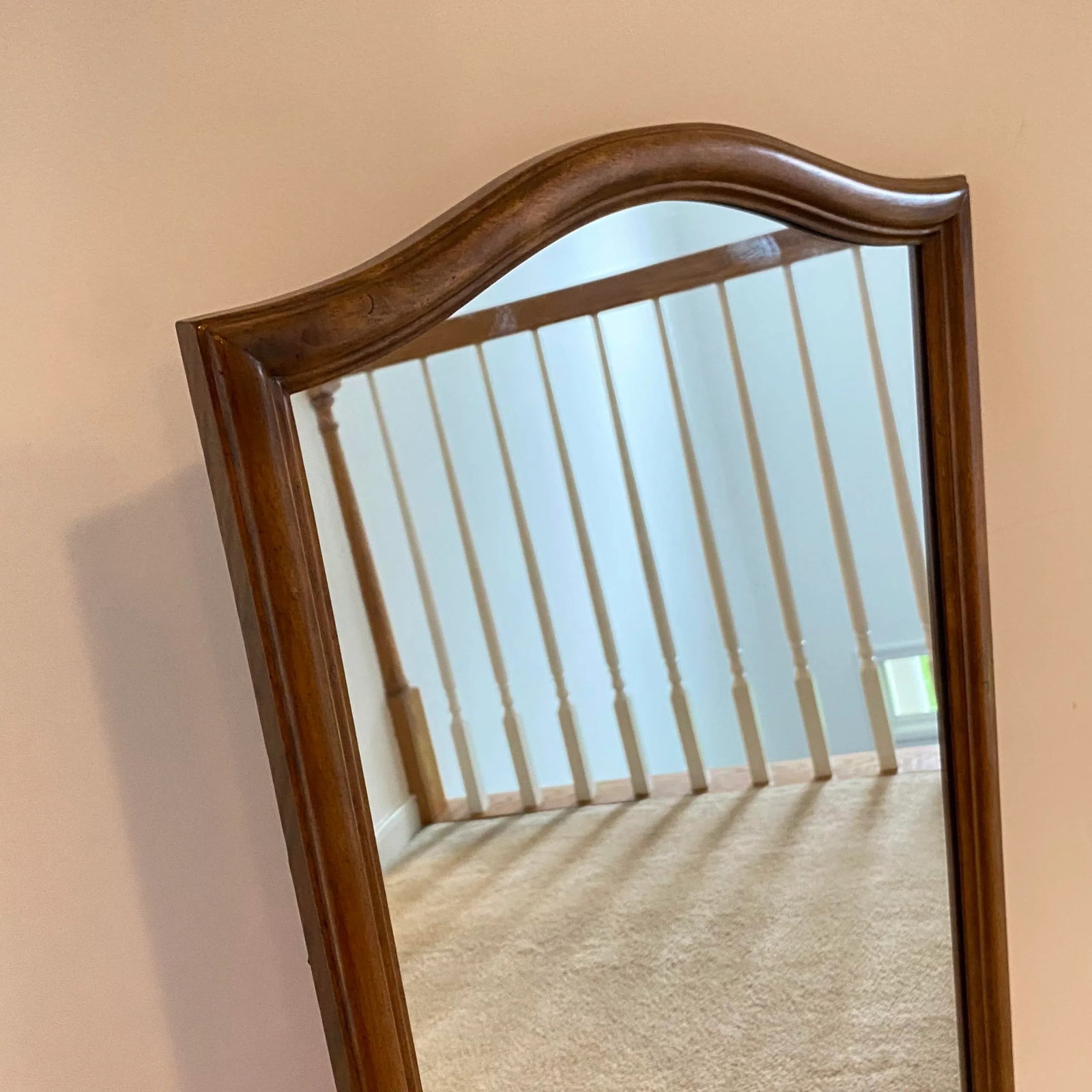 Vintage 1980s Ethan Allen Maple Classic Manor Wall or Dresser Mirror - 8