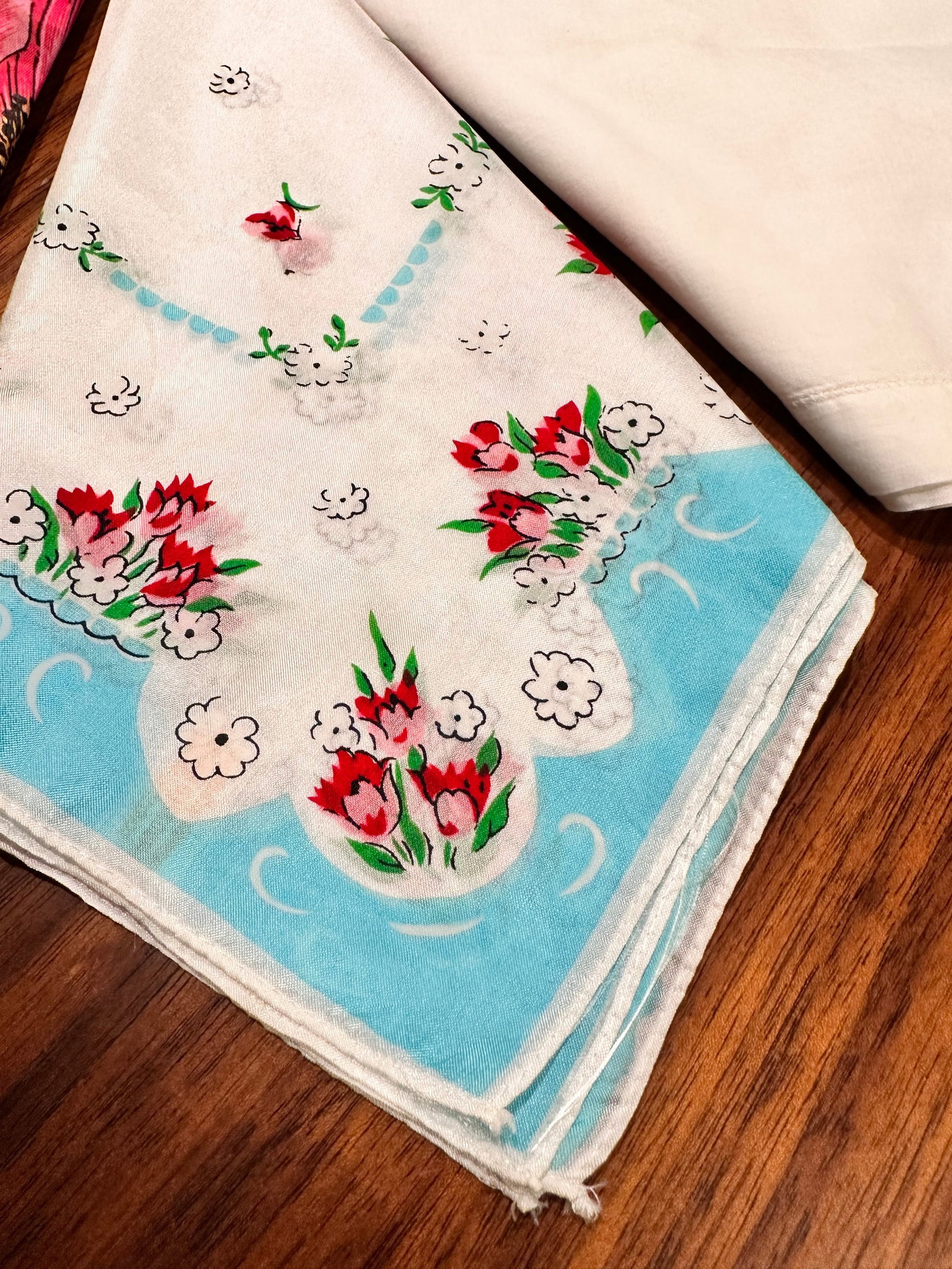 Vintage Set of 5 Women's Floral Handkerchiefs - 2