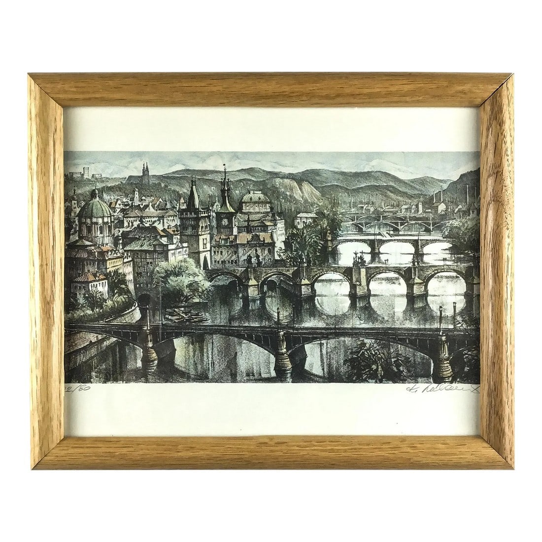 Limited Edition Lithography Prague Signed and Numbered: Stunning work of art. Prague, capital city of the Czech Republic, is bisected by the Vltava River. Nicknamed "the City of a Hundred Spires," it's known for its Old Town Square, the heart of its