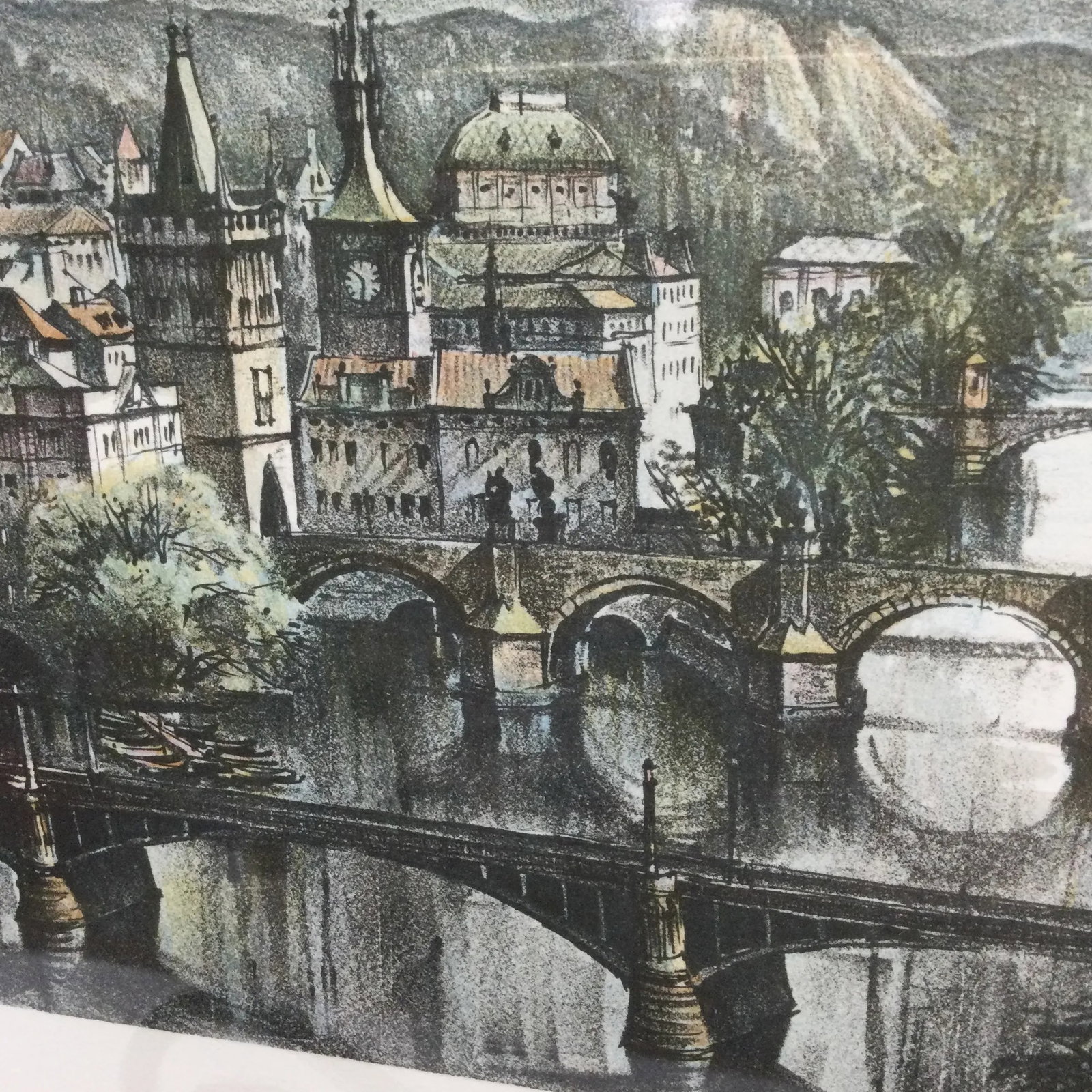 Limited Edition Lithography Prague Signed and Numbered - 8