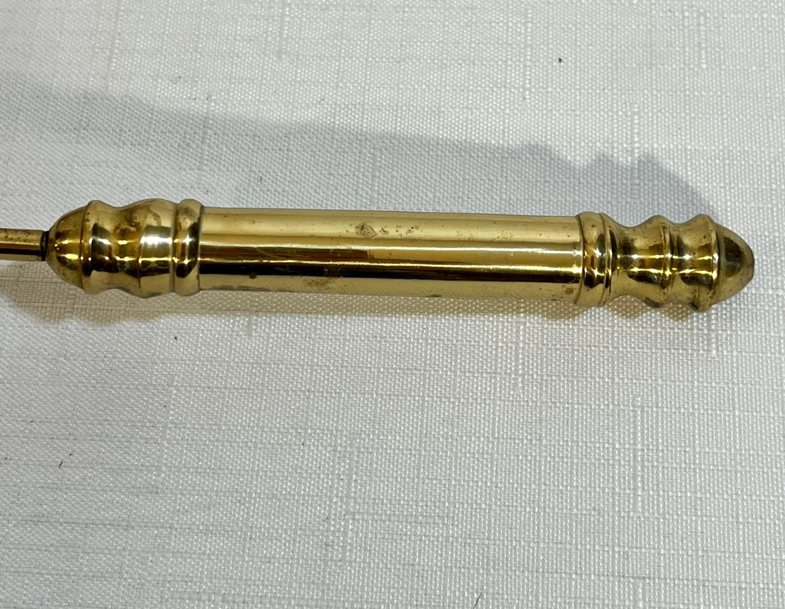 Vintage Polished Brass Twisted Candlestick Holders and Candle Sniffer - Set of 3 - 7