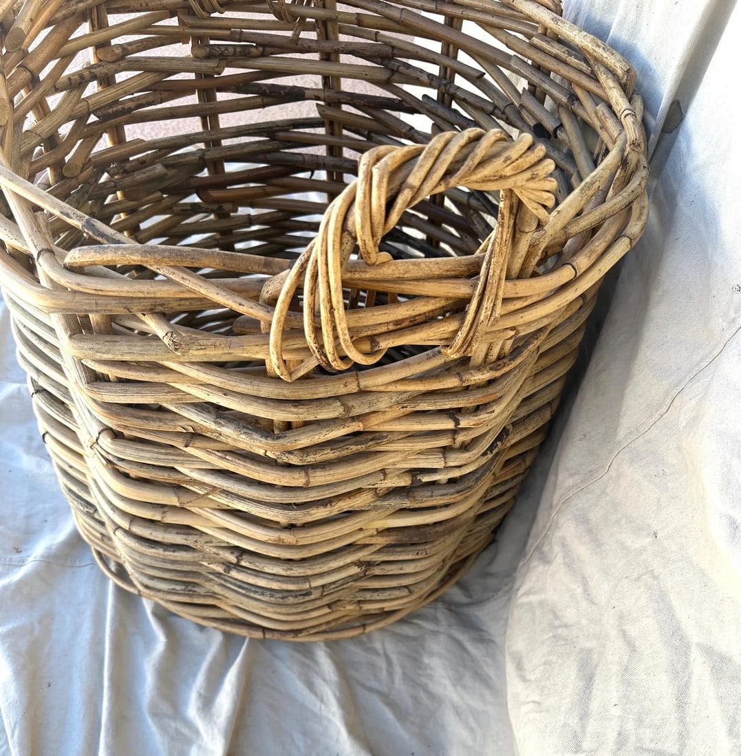 Large Thick Woven Rattan Basket - 2